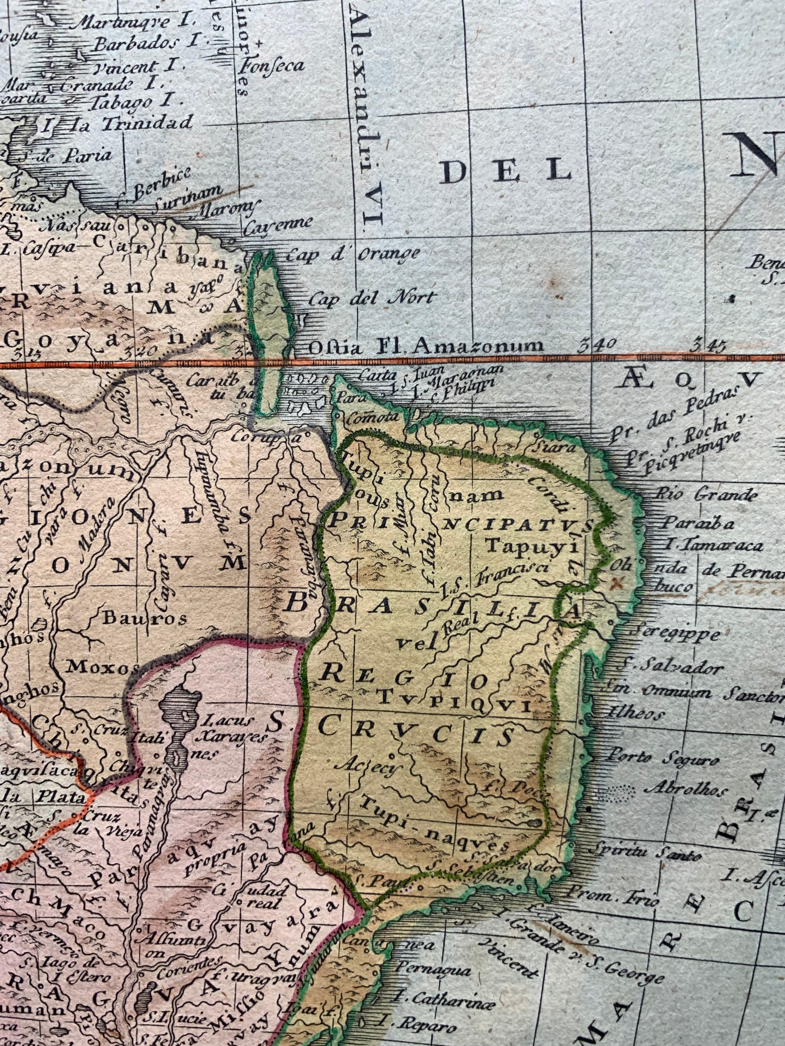 Titolo: Americae Mappa Generalis Secundum Legitimas Projectionis Stereographicae Regulas ... Concinnata et Delineata ab Aug. Gott Boehmio Phil. Magistro. In Lucem Proferentibus Homannianis Heredibus A MDCCXXXXVI
Autore: Homann Heirs
Descrizione: