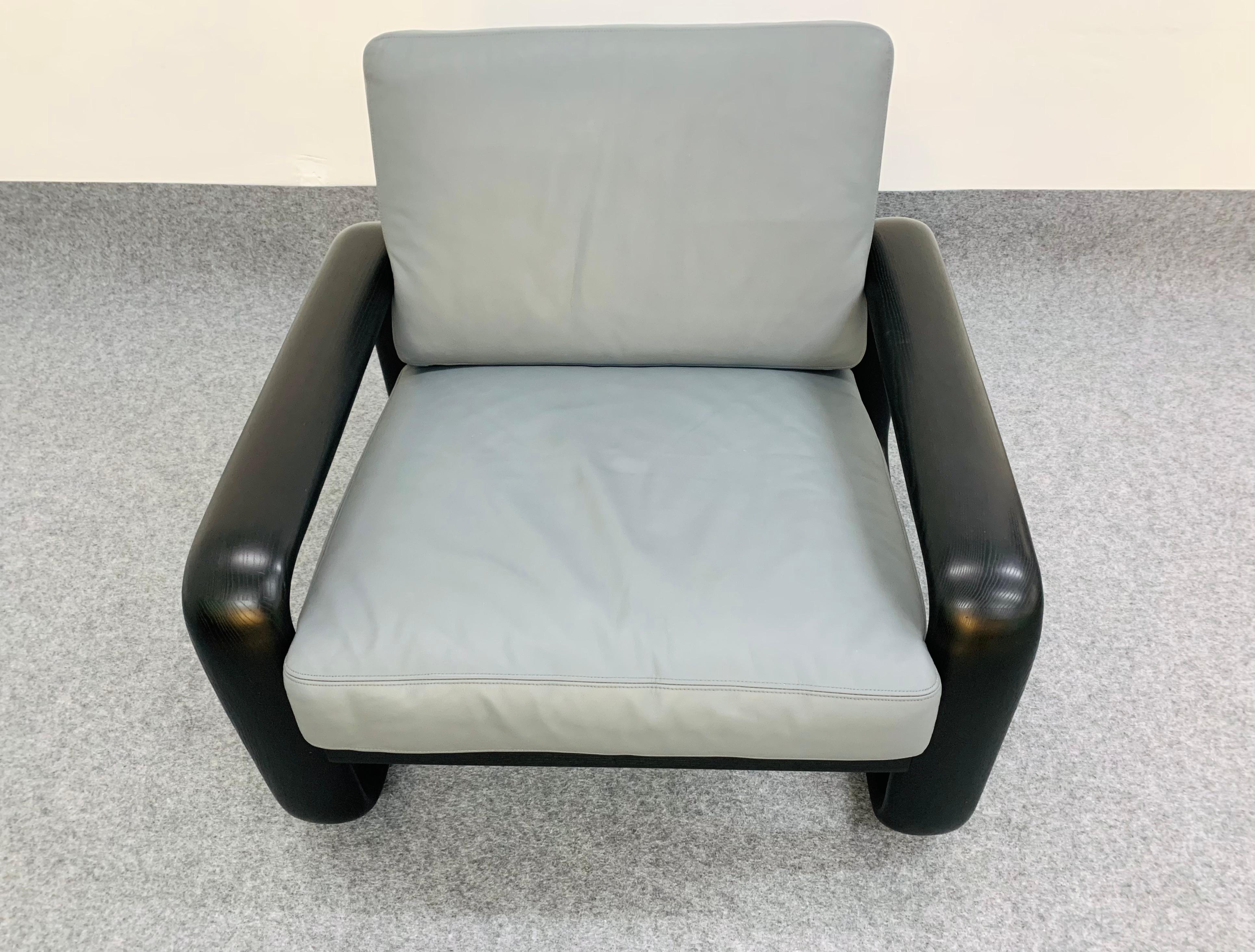 Hombre leather lounge chair by Burkhard Vogtherr for Rosenthal In Good Condition For Sale In München, DE