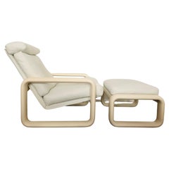 Hombre Leather Lounge Chair with Ottoman by Burkhard Vogtherr for Rosenthal