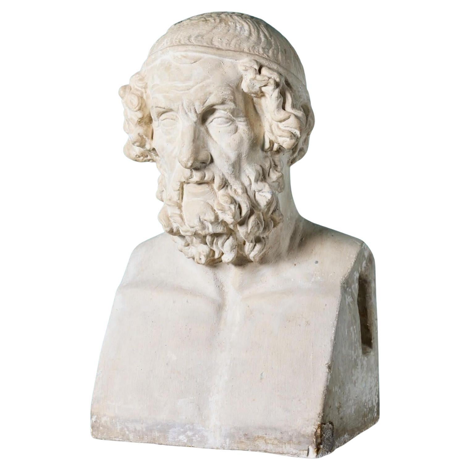 Homer Antique Plaster Bust