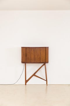 Solid Caviuna wood Home Bar, Unknown Artist, Mid-century Modern, 1960s