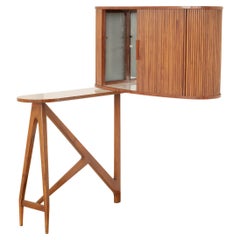 Solid Caviuna wood Home Bar, Unknown Artist, Mid-century Modern, 1960s