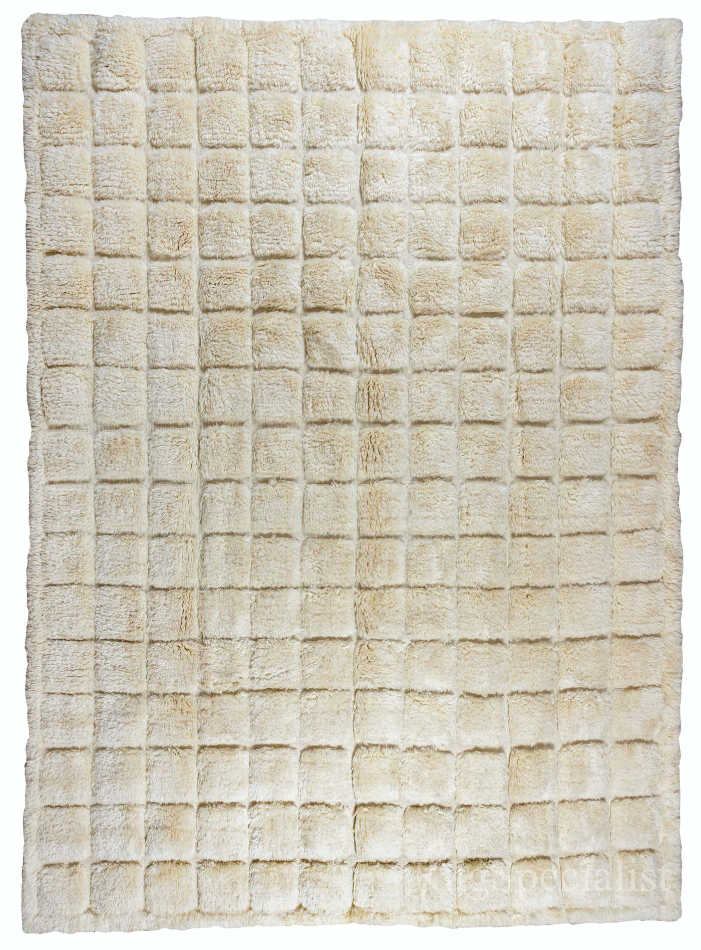 Contemporary Grid Pattern Rug. 100% Natural Undyed Wool. High and Low ...