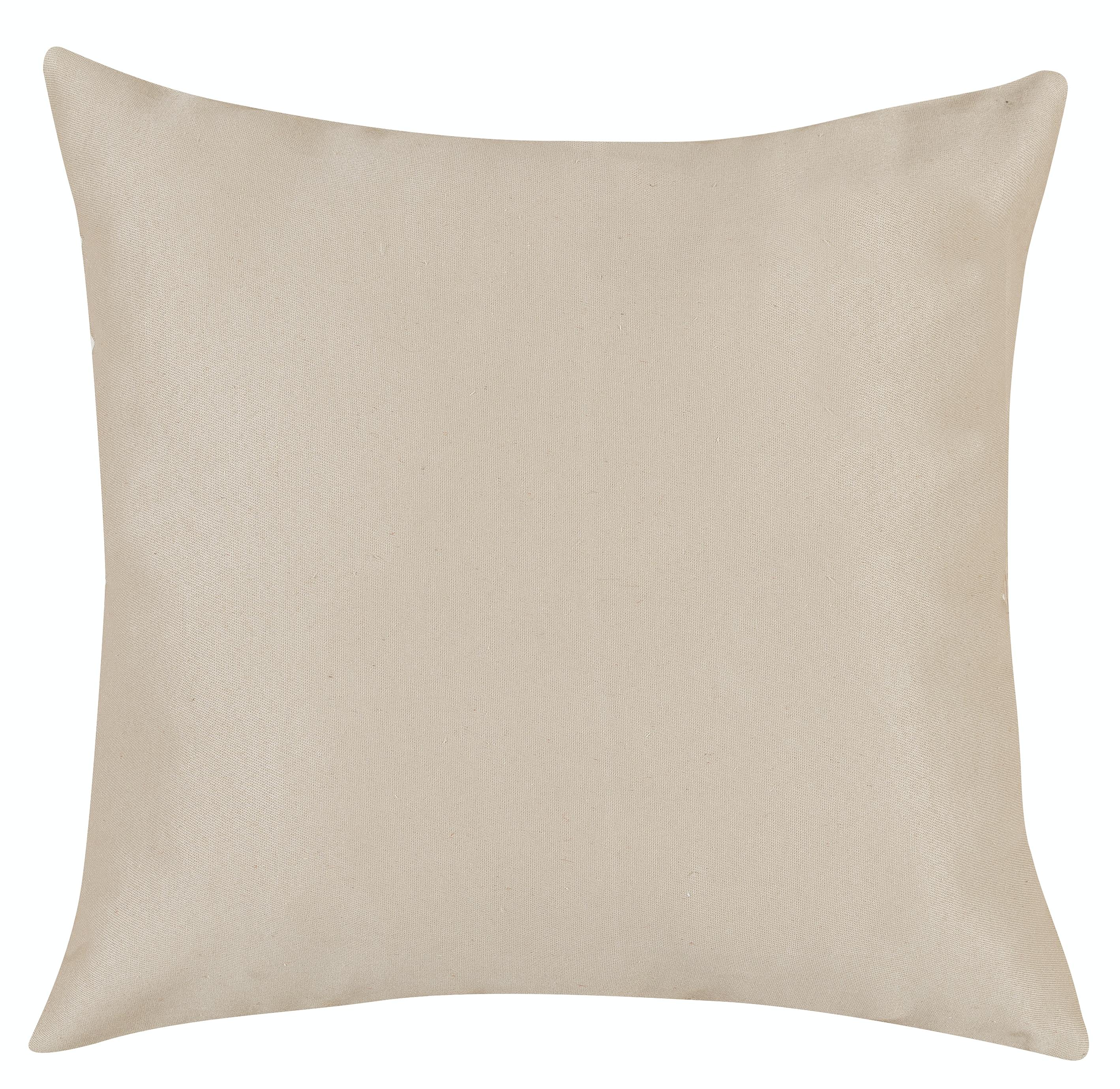 Suzani Couvercle de coussin brodé à la main en crème et bleu clair de 17 po. x 19 po. en vente