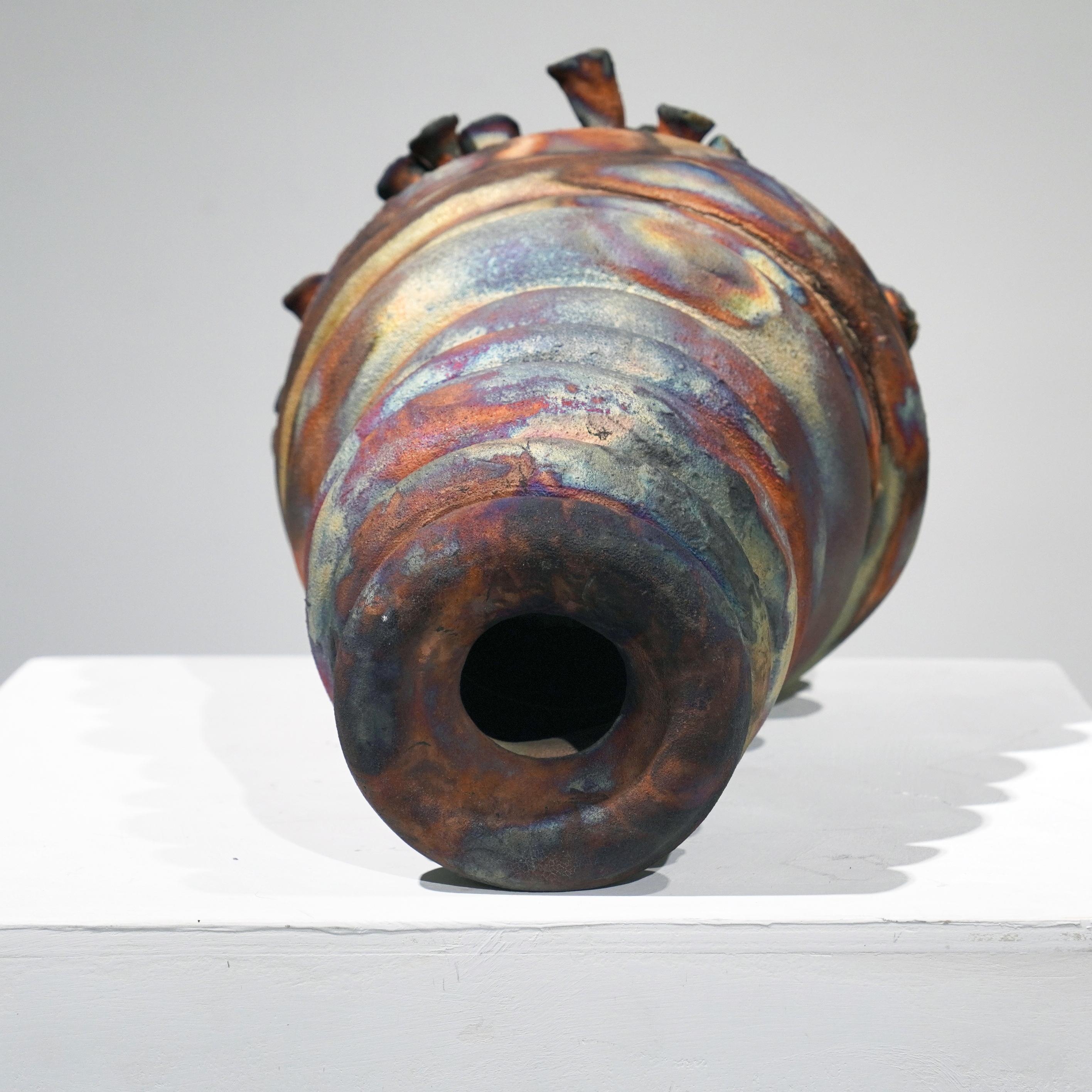 Modern Home - life magnified collection raku ceramic pottery sculpture by Adil Ghani For Sale