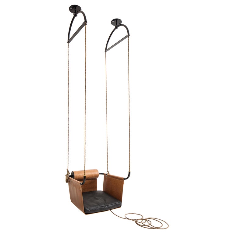 Home Swing, Brazilian Leather Design by Atelier Decarvalho For Sale