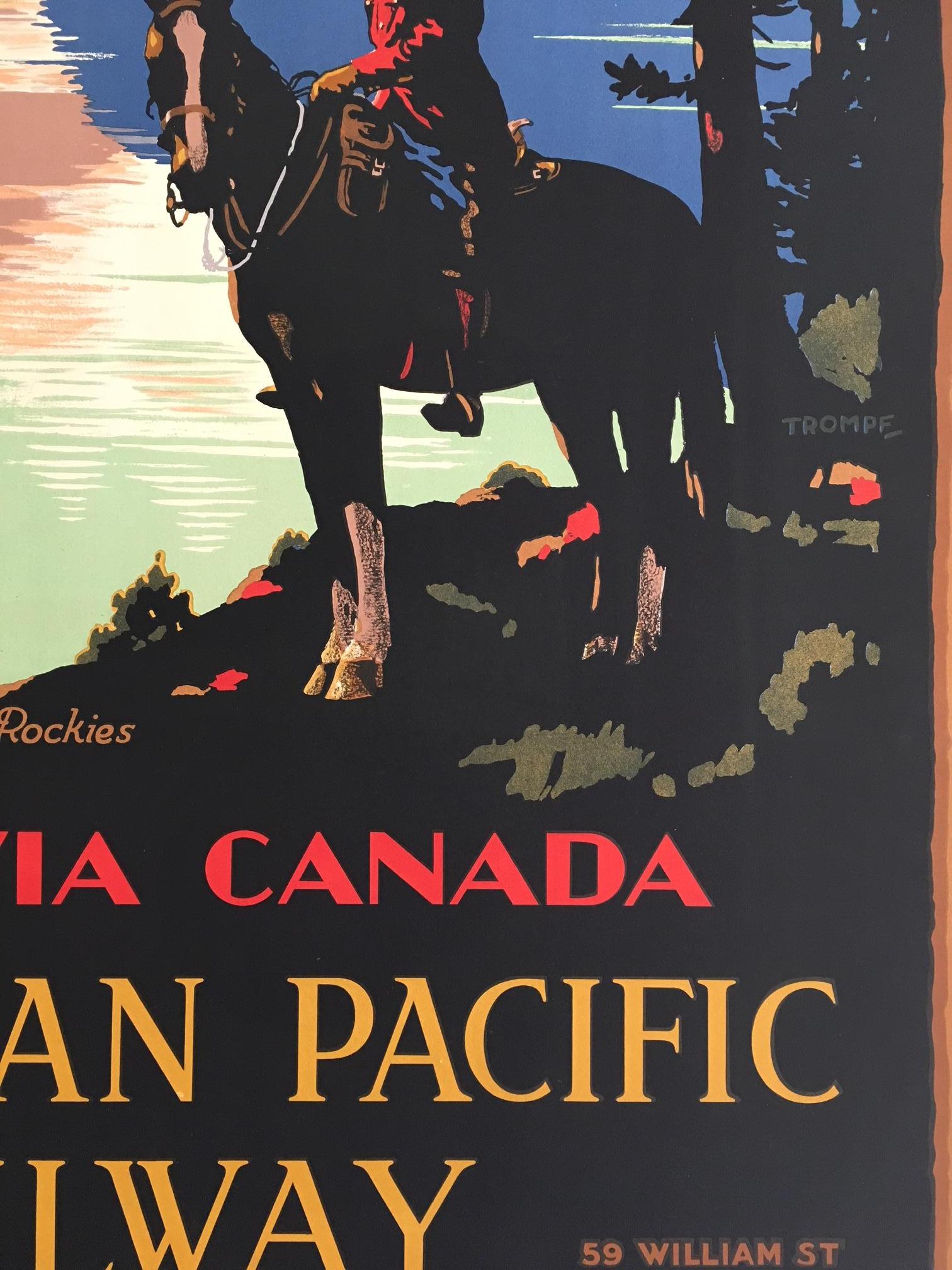 Unknown Home Via Canada Canadian Pacific, Original Vintage Poster by Trompf, 1930s