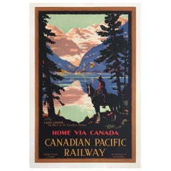 Home Via Canada Canadian Pacific:: affiche originale d'époque par Trompf:: années 1930