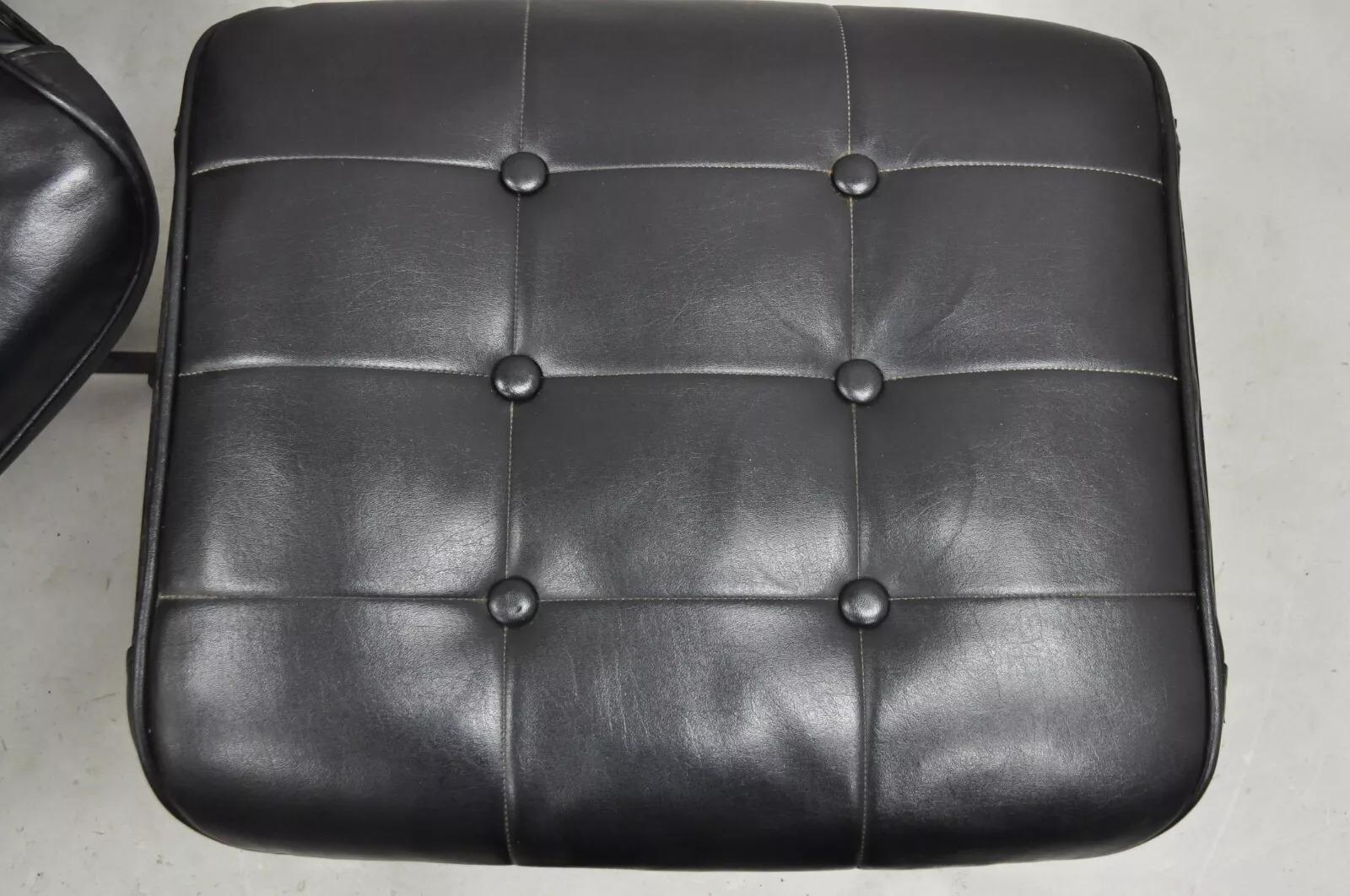 Homecrest Bottemiller Mid Century Modern Swivel Iron Lounge Chair & Ottoman For Sale 6