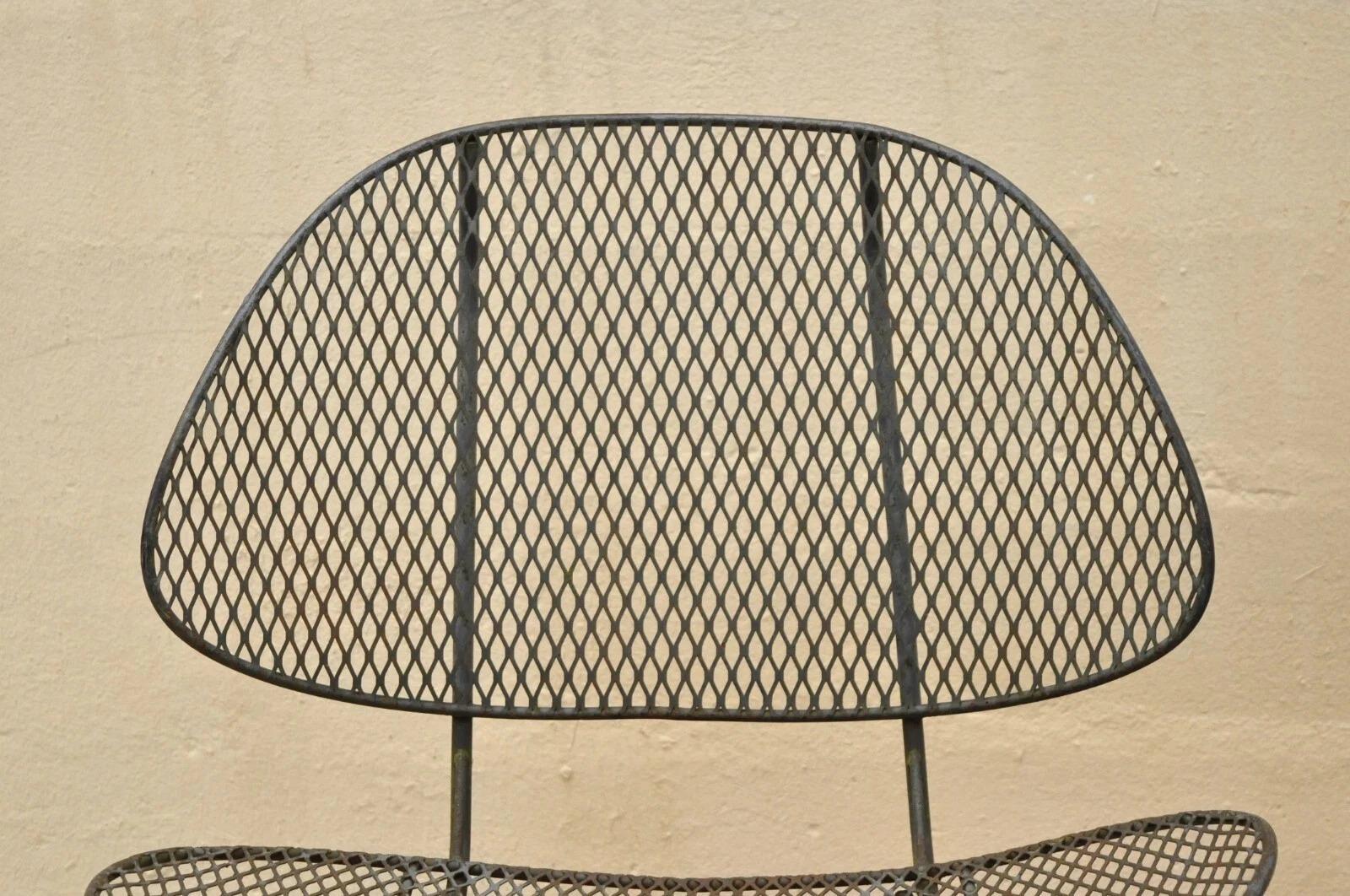 Mid-Century Modern Homecrest Clam Shell Casino Salterini Style Wrought Iron Swivel Chairs - a Pair For Sale