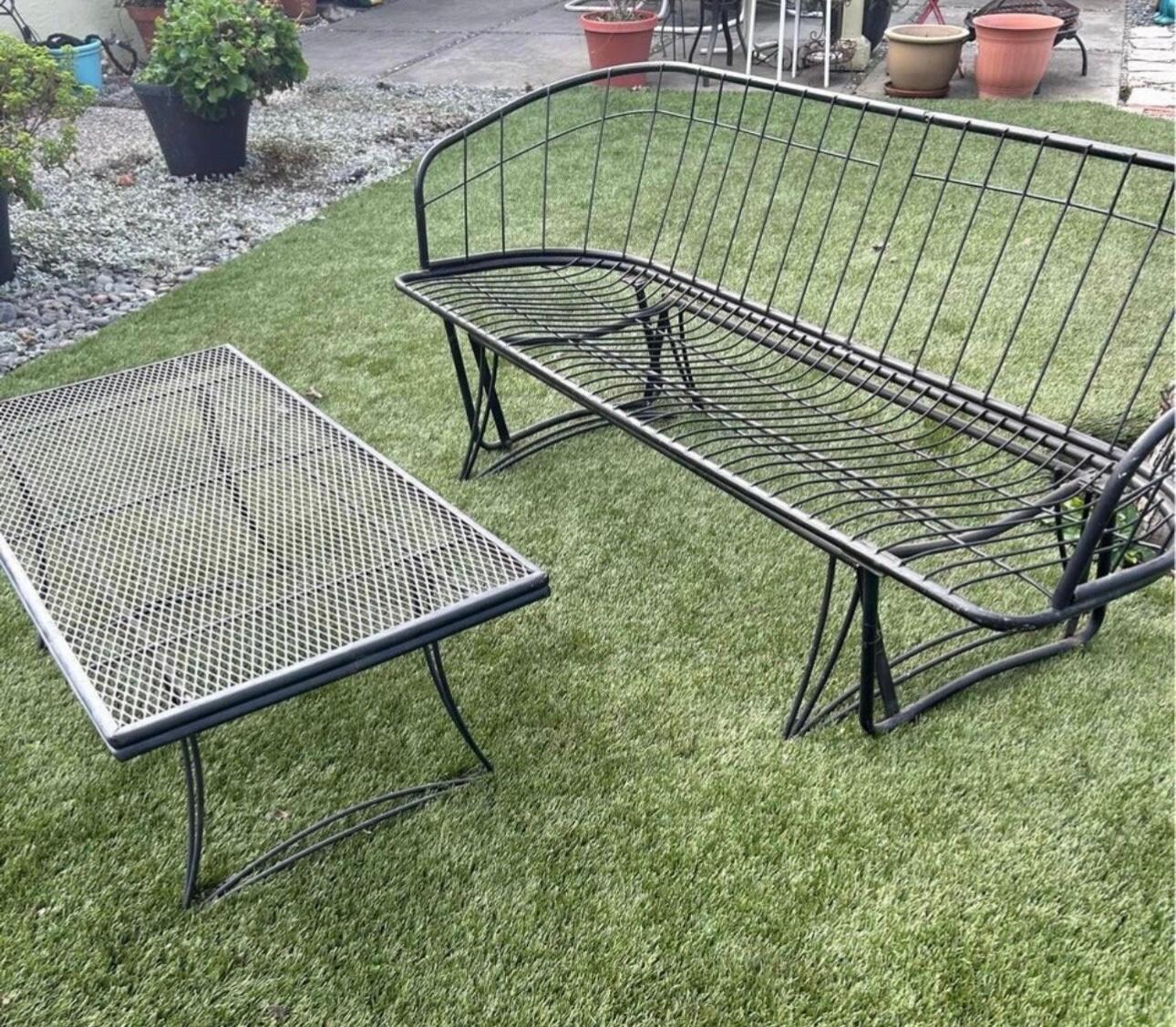 Homecrest Grenada loveseat Glider with cushions  and coffee table, Circa 1960’s 3