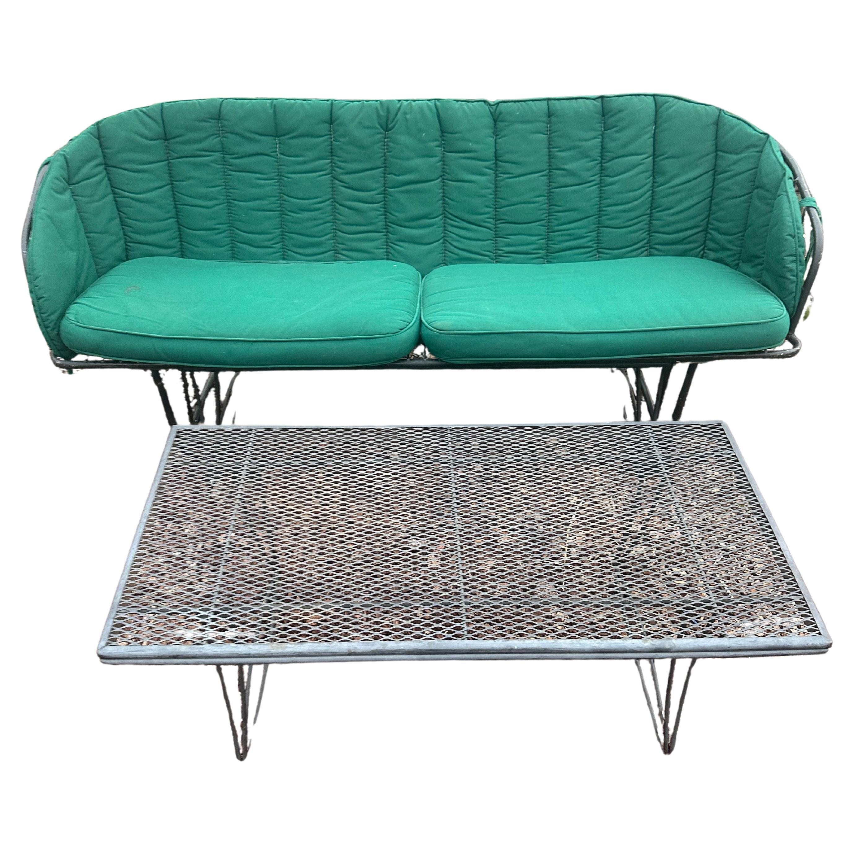 Homecrest Grenada loveseat Glider with cushions  and coffee table, Circa 1960’s For Sale