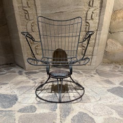 Homecrest Iron Patio Swivel Rocking Chair Black Mid-Century Modern