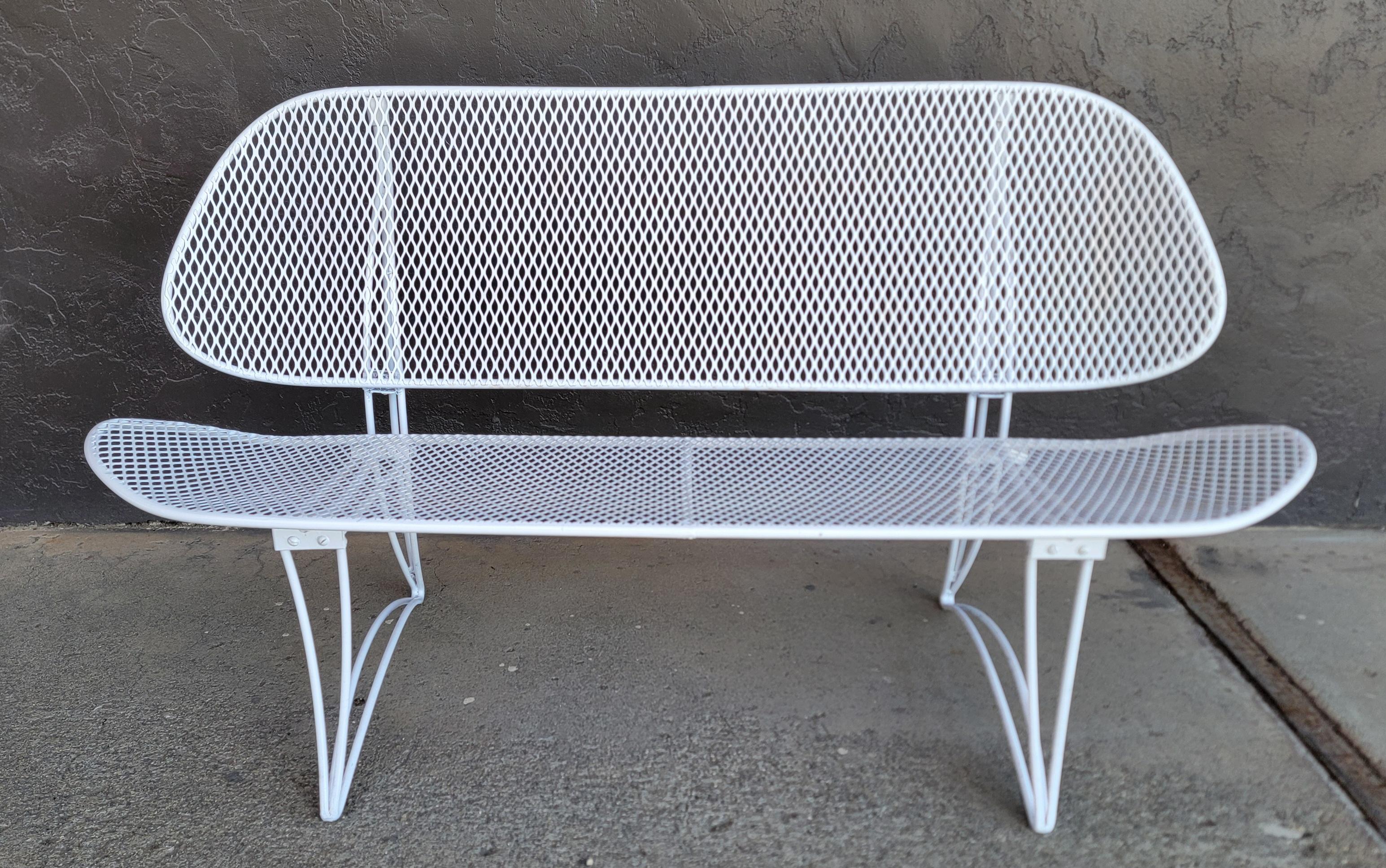 Banco de jardín de hierro y acero Homecrest Settee en venta 2