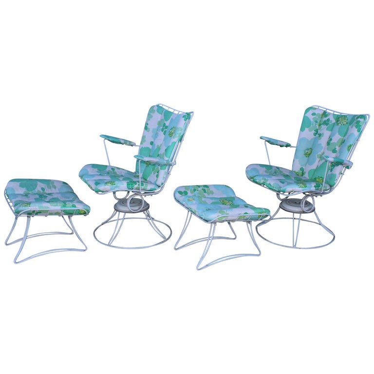 Homecrest Modern Swivel Chairs and Ottomans at 1stDibs