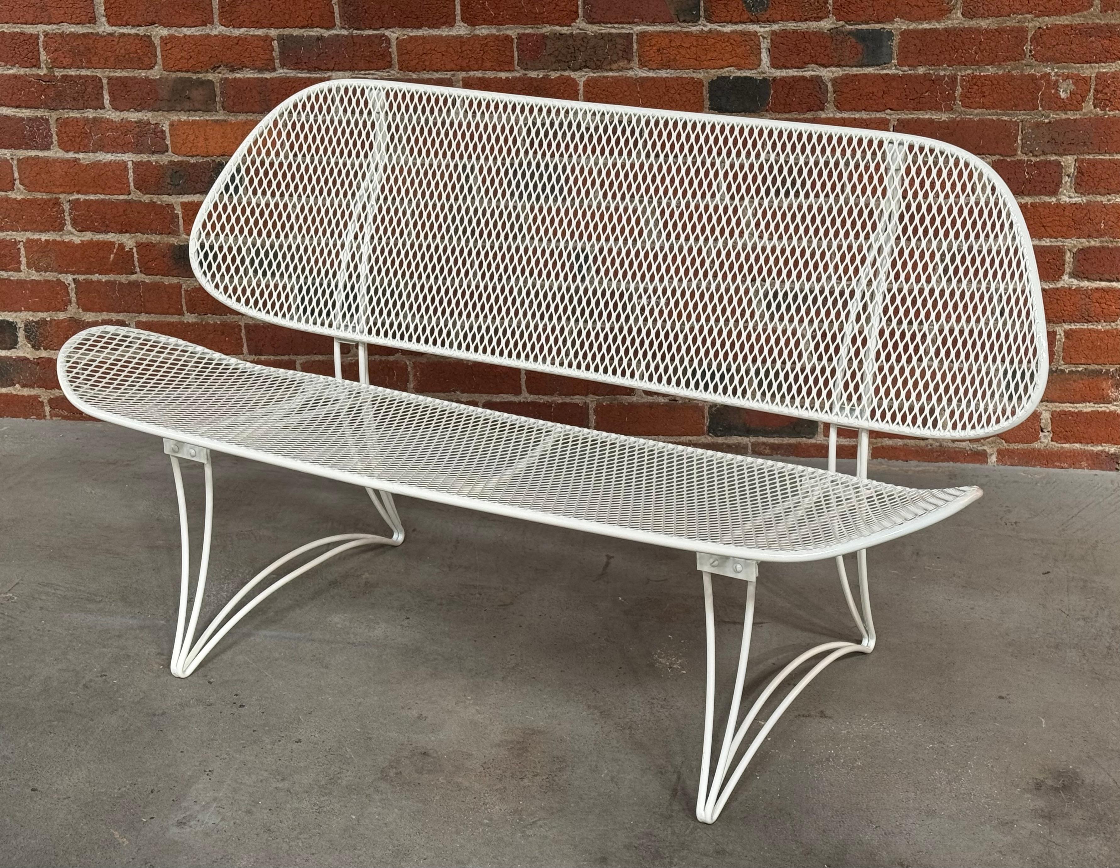 Steel Homecrest Settee and Coffee Table Patio Furniture Set circa 1960s For Sale