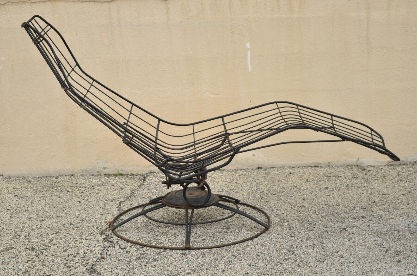 Homecrest Siesta Metal Wire Mid Century Bottemiller Banana Chaise Lounge Chair 4