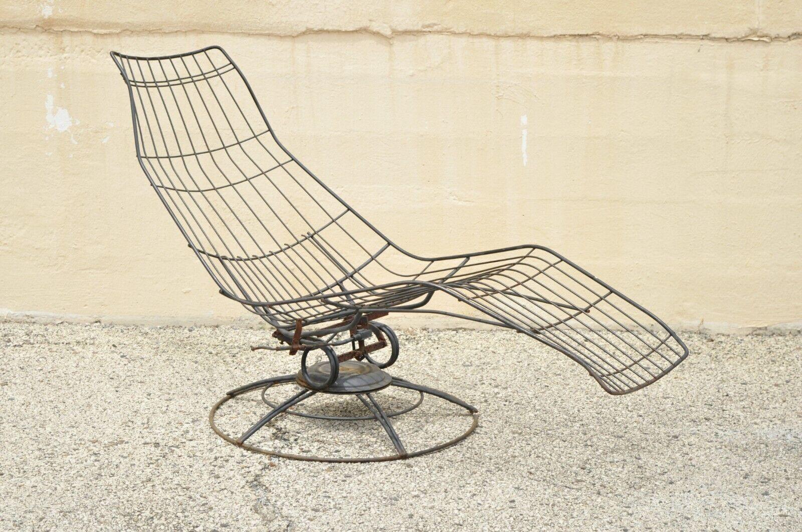 Homecrest Siesta Metal Wire Mid Century Bottemiller Banana Chaise Lounge Chair 6
