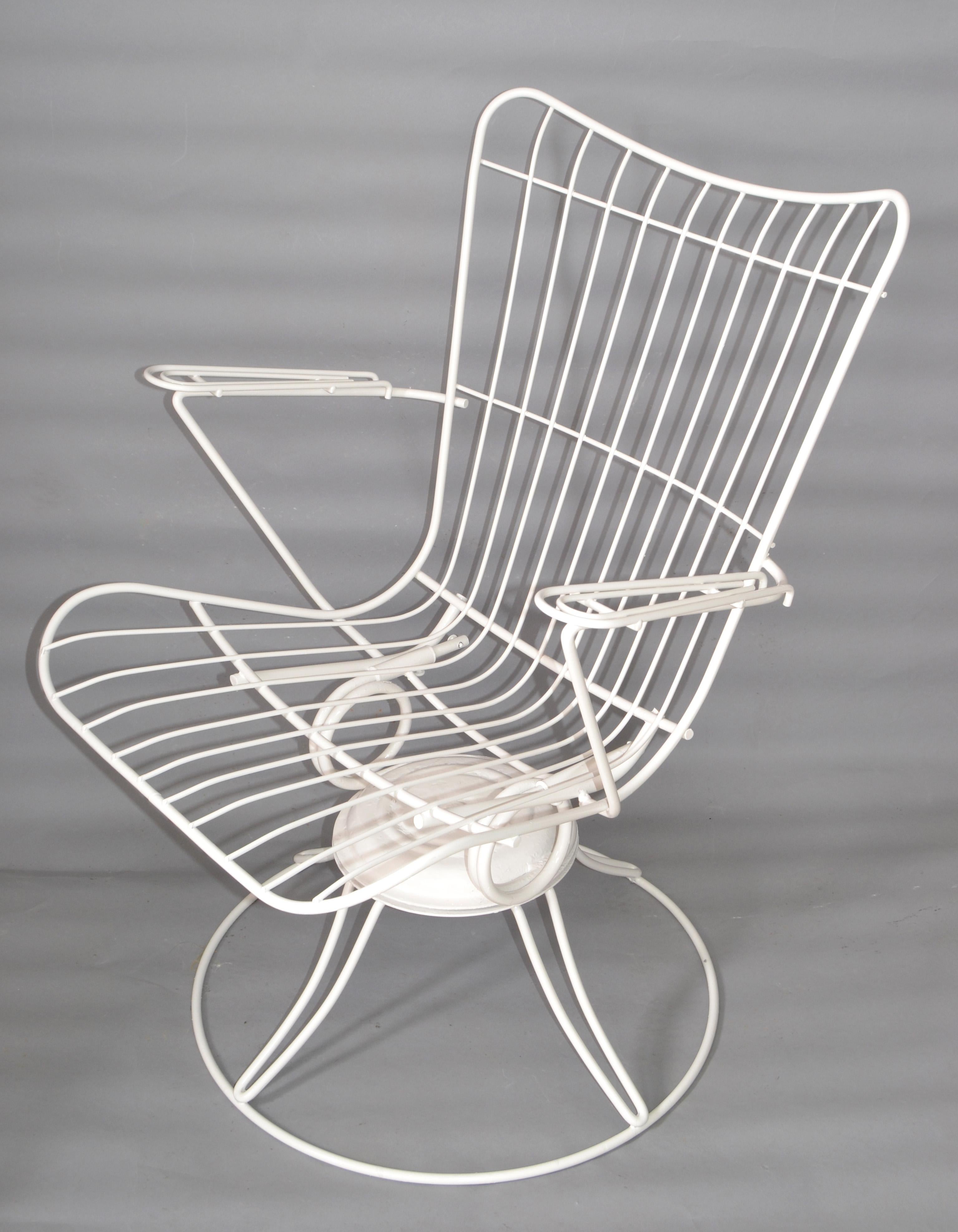 Homecrest Vintage Mid-Century Modern Metal Patio Swivel Lounge Chairs, Set of 4 2