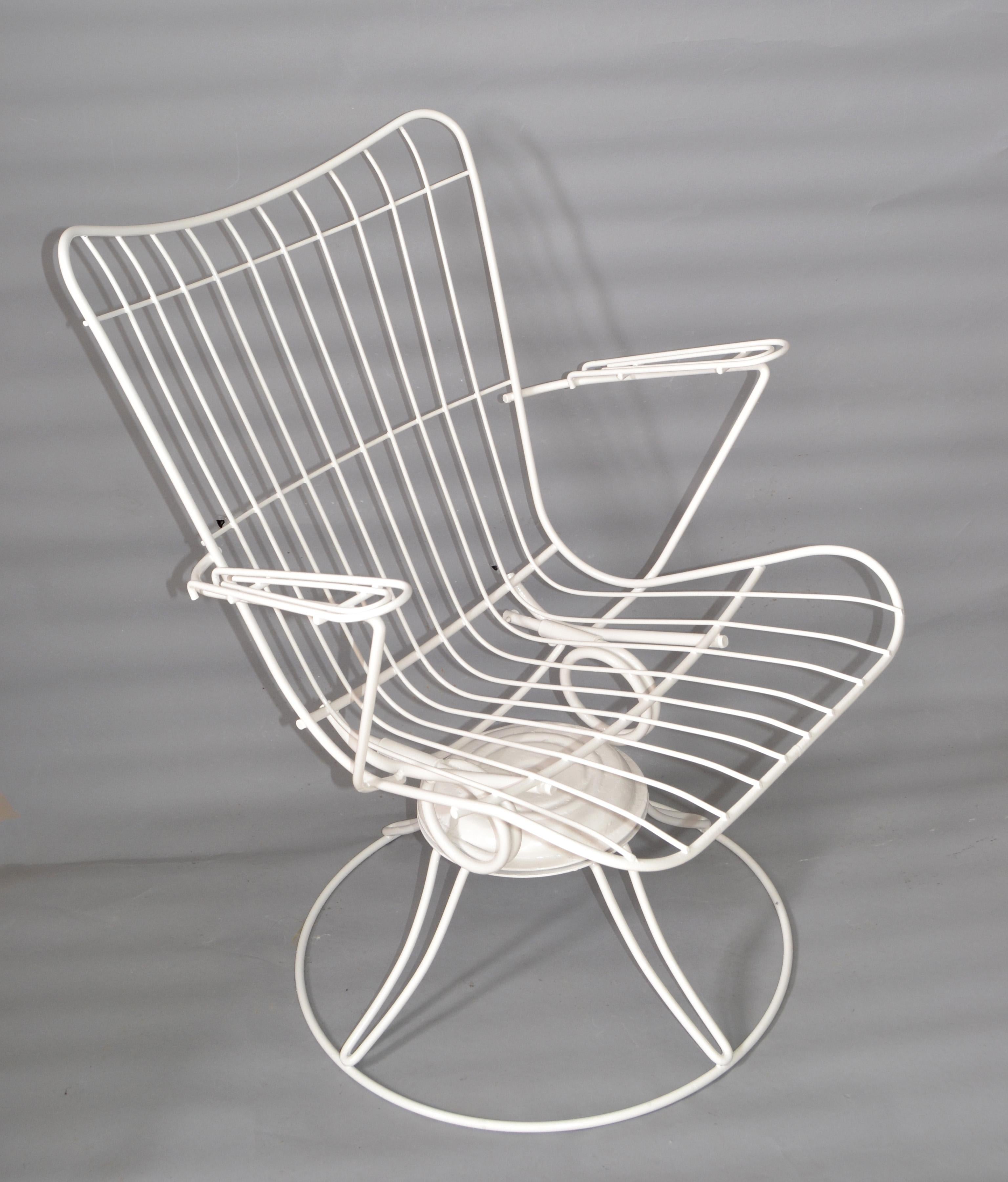 Homecrest Vintage Mid-Century Modern Metal Patio Swivel Lounge Chairs, Set of 4 3