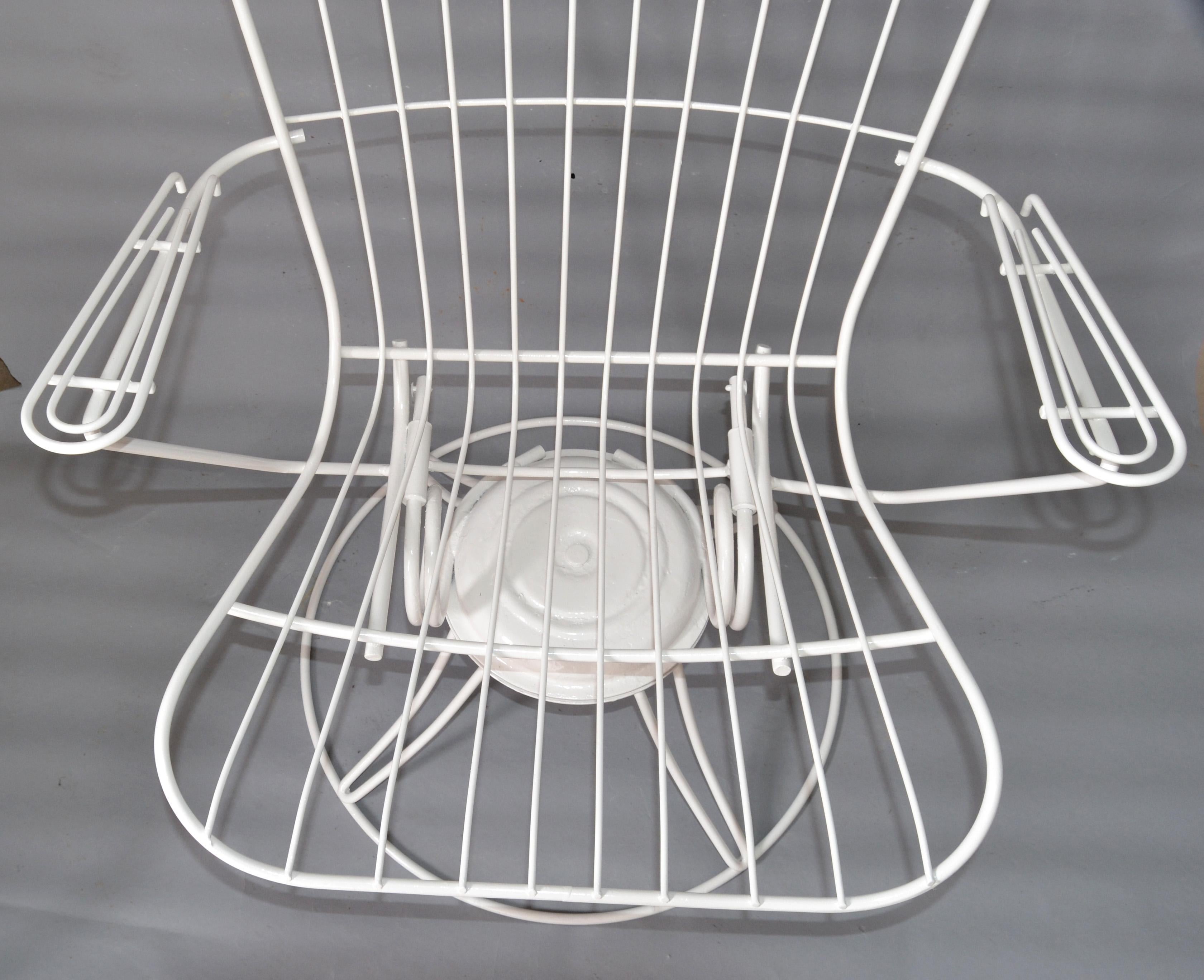 Homecrest Vintage Mid-Century Modern Metal Patio Swivel Lounge Chairs, Set of 4 4