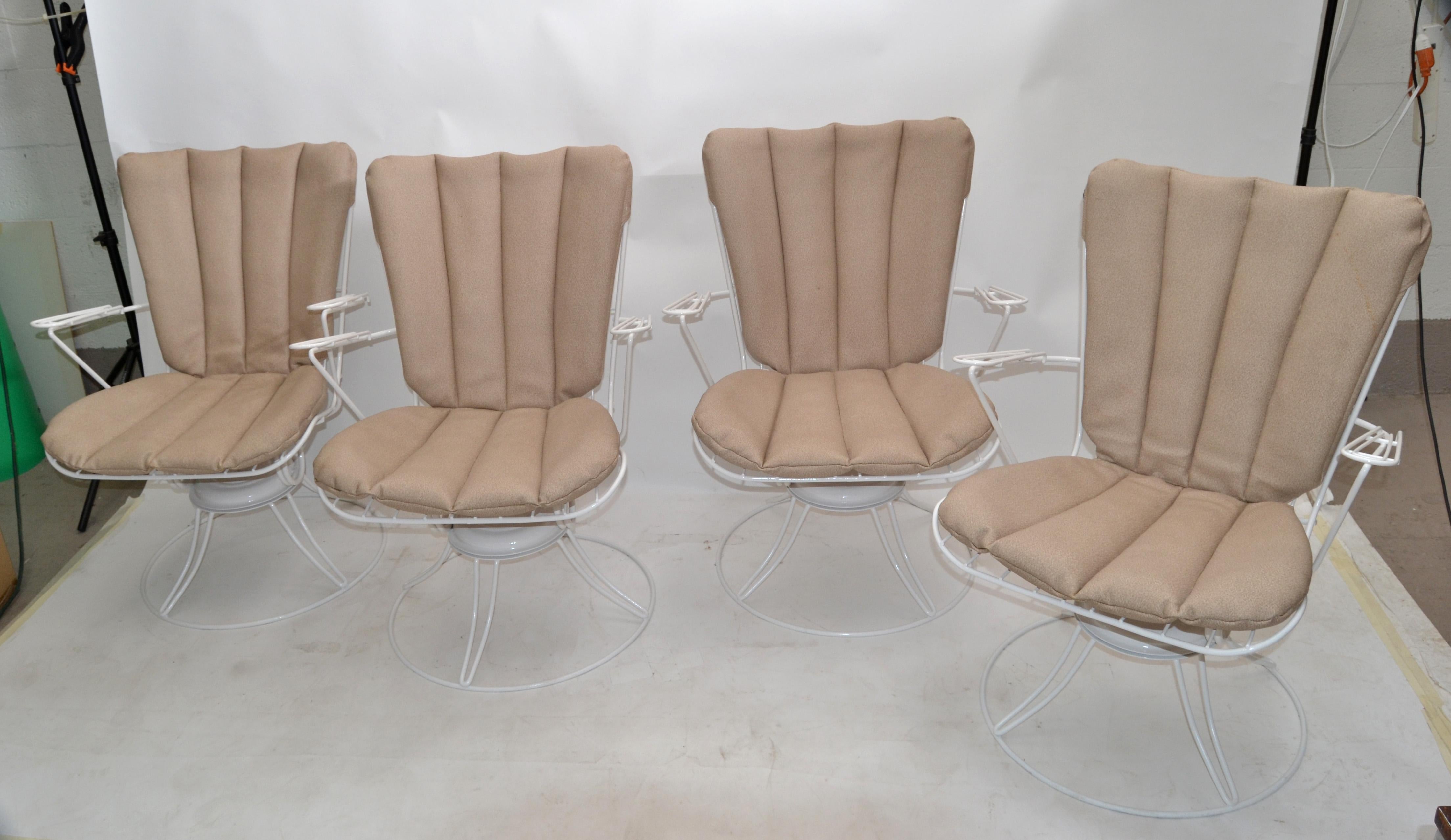 Homecrest Vintage Mid-Century Modern Metal Patio Swivel Lounge Chairs, Set of 4 8