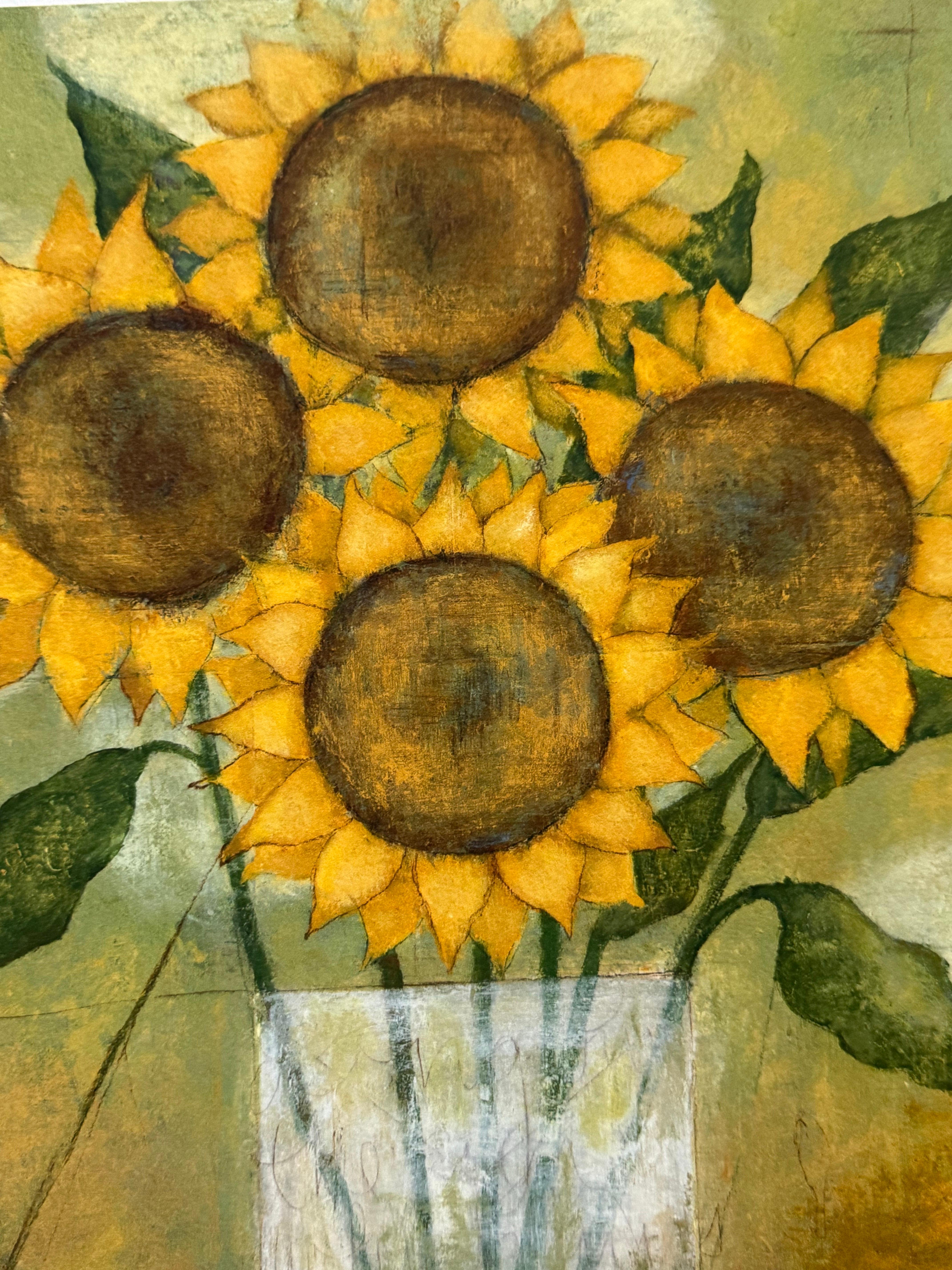 Homegrown and Wild AP/1 d'après Marti Somers - Nature morte au tournesol imprimée

Dimensions :
Hauteur : 27,5 in (69,85 cm)
Largeur : 23,5 in (59,69 cm)
Profondeur : 0,1 in (impression à plat)

Vibrante et richement stratifiée, cette impression