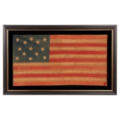Homemade 13 Star Antique American Flag with Unusual Construction, ca 1876