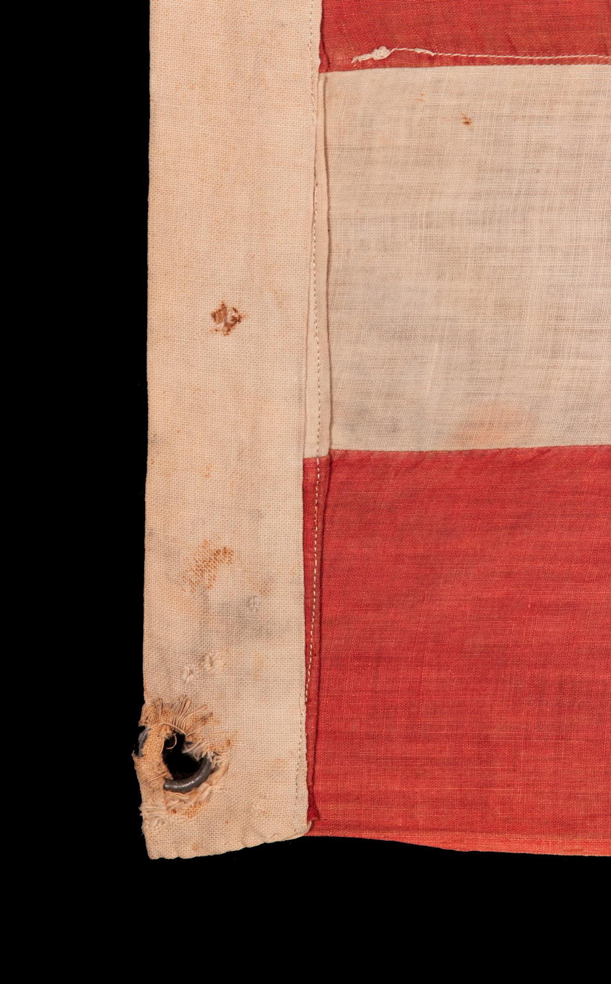 Late 19th Century Homemade, Antique American Flag with Exceptional Folk Qualities, 1896-1908 For Sale