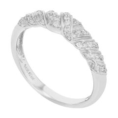 Homemade White Diamond Twist Wedding Band 0.25twt