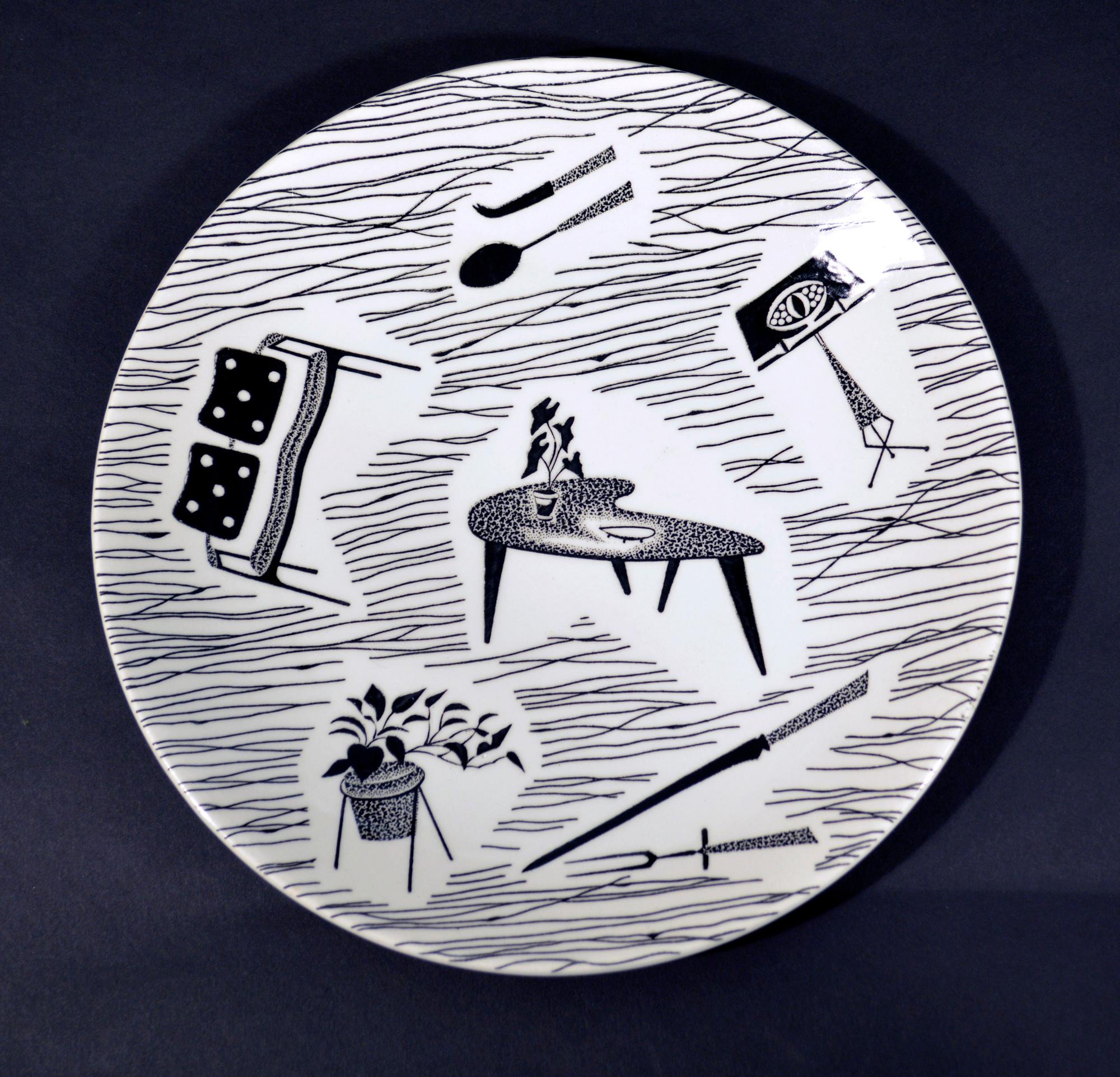 Assiette à motif artisanal, conçue par Enid Seeney pour les poteries Ridgway en vente 1