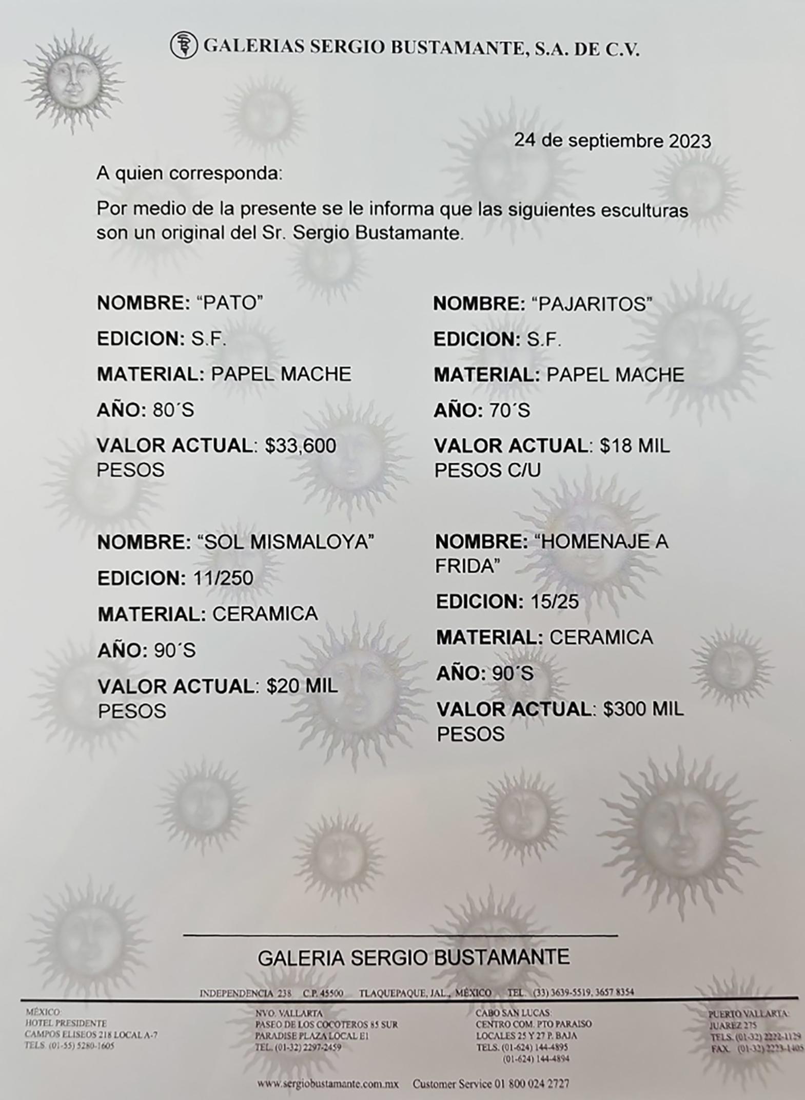 Homenaje a Frida Kahlo Escultura Sergio Bustamante, Cerámica 15/25 en venta 12