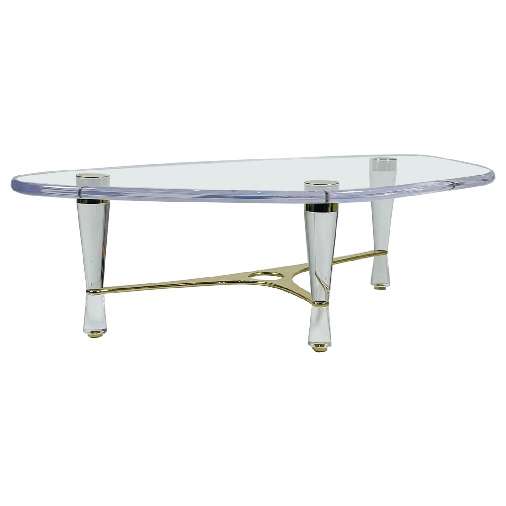 "Homenaje" Coffee Table in Lucite & Brass by Amparo Calderon Tapia, # 1/100 For Sale