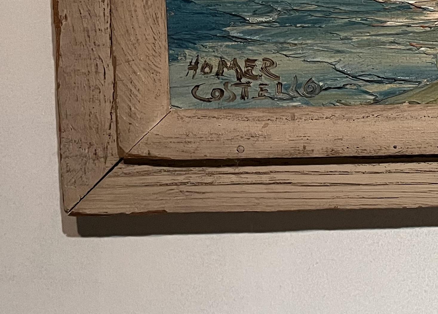 Homer Costello Oil Painting of Panoramic View of Ocean Front For Sale 1