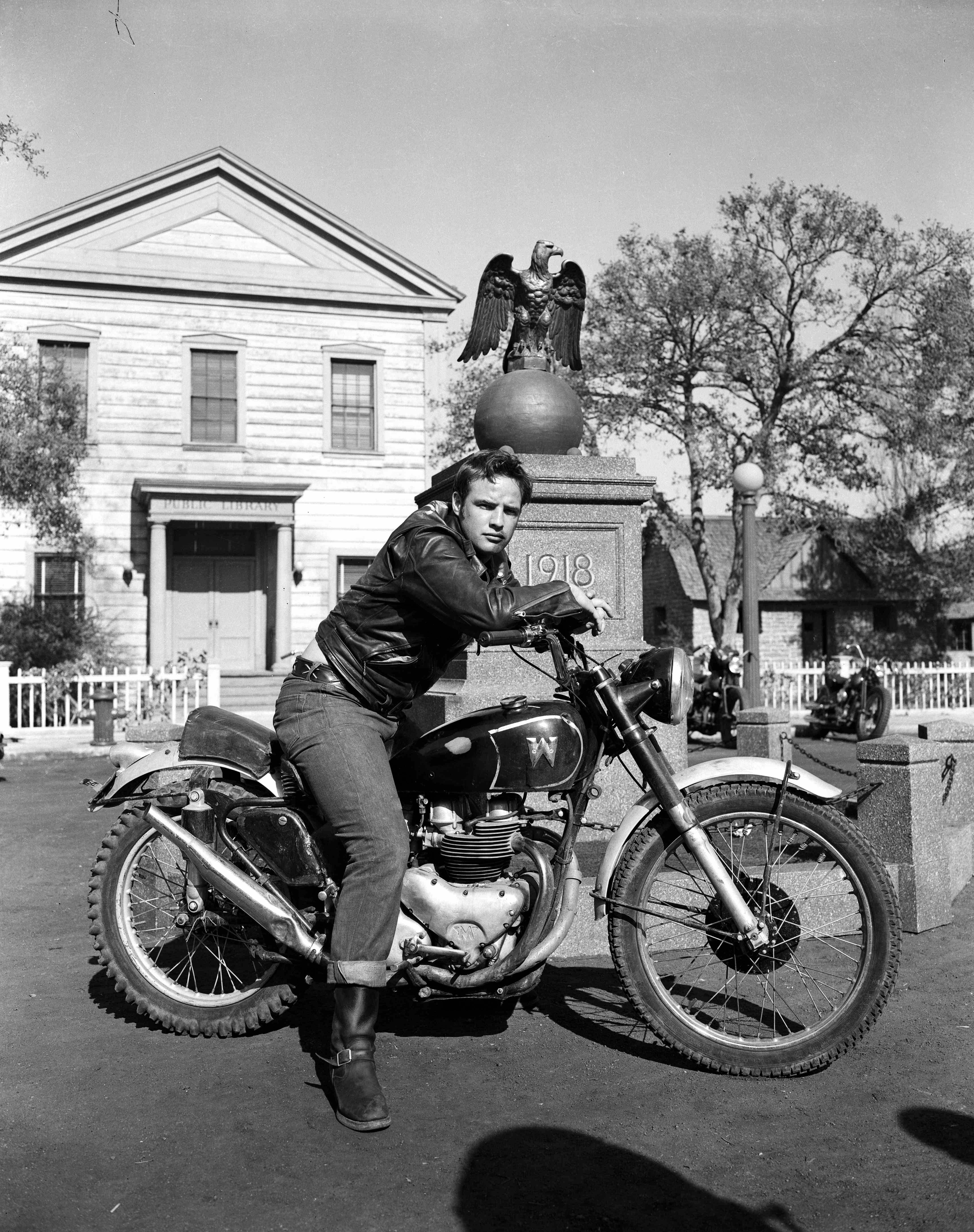 Homer Van Pelt Portrait Photograph - Marlon Brando on Bike: "The Wild One" Fine Art Print
