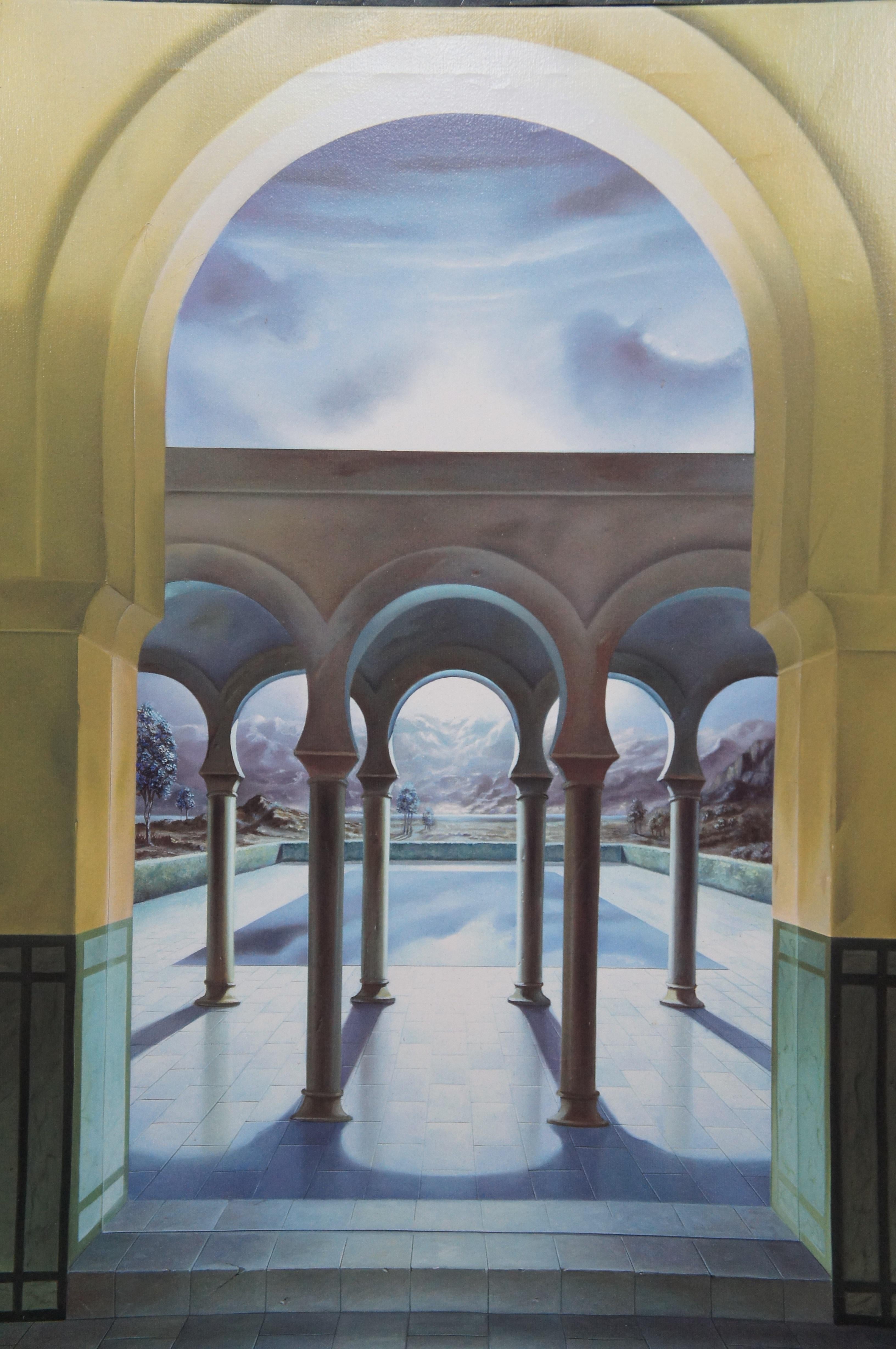 Homero Aguilar Feu Sacre Giclee Print Canvas Colonnade Archway Expressionism For Sale 3