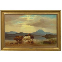 "Homeward Bound" '1863' American Landscape Painting by Albert Fitch Bellows