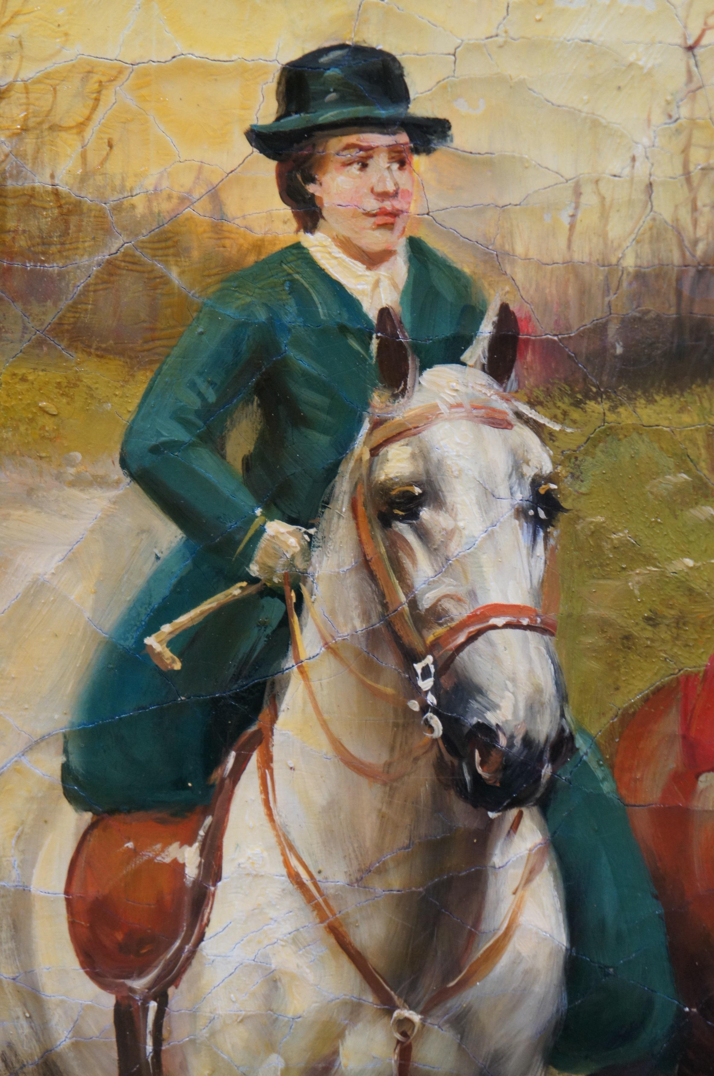Homewards After John Sanderson Wells British Equestrian Riding Oil Painting 31