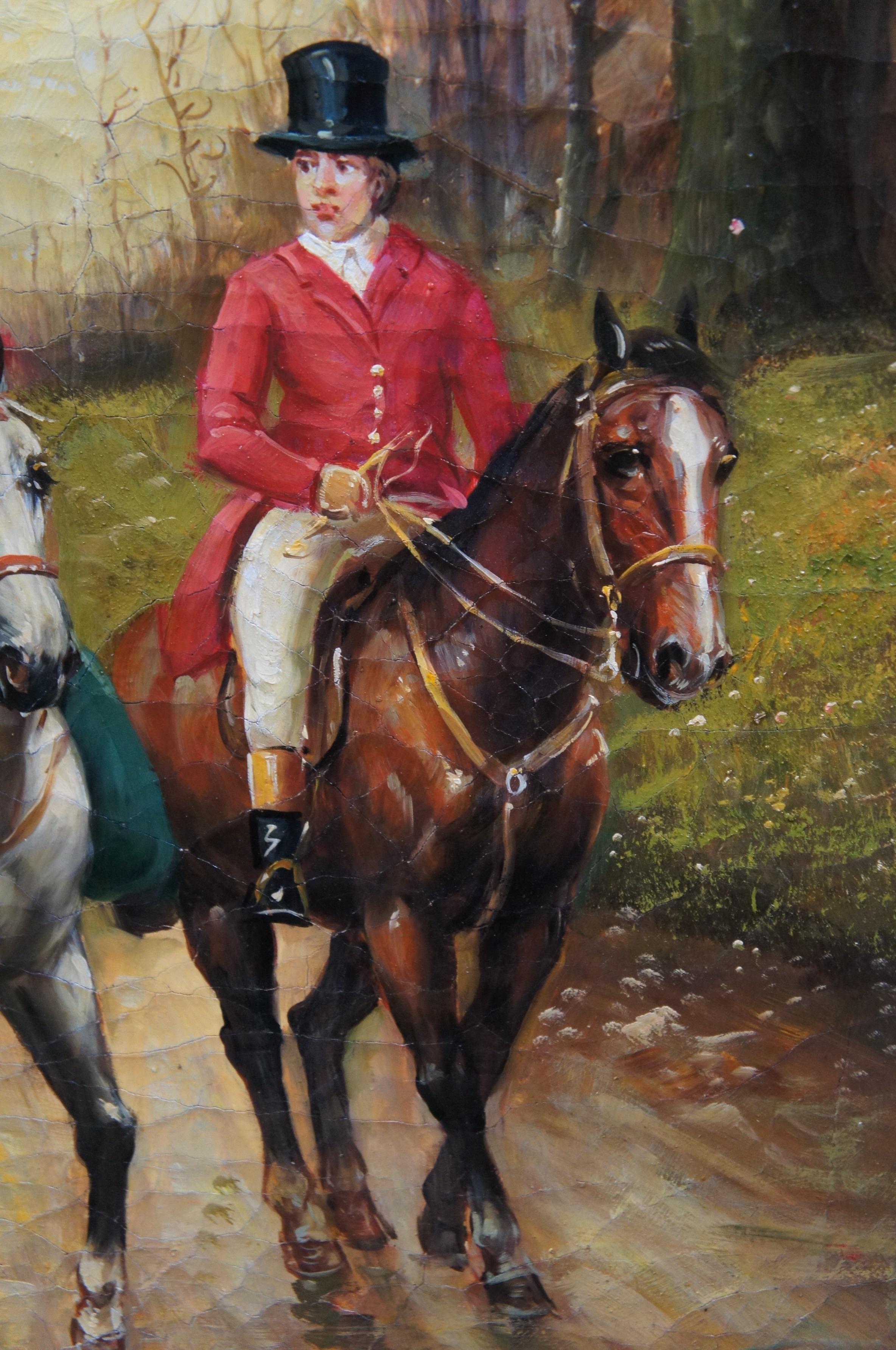 Homewards After John Sanderson Wells British Equestrian Riding Oil Painting 31