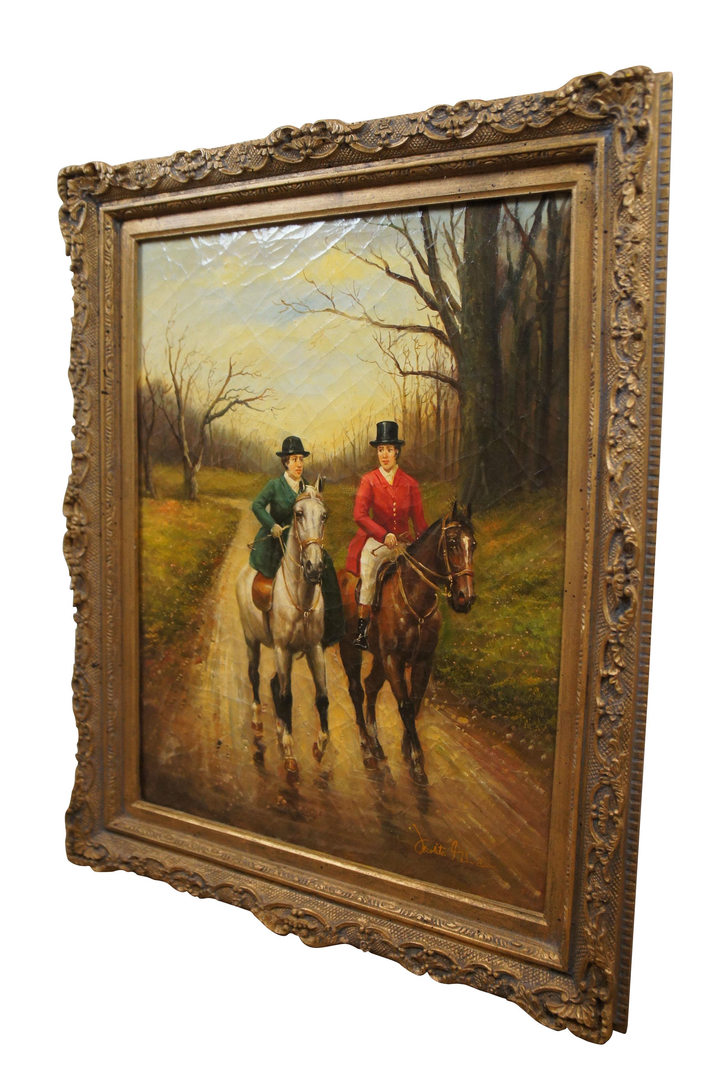 Homewards After John Sanderson-Wells British Equestrian Riding Oil Painting 37