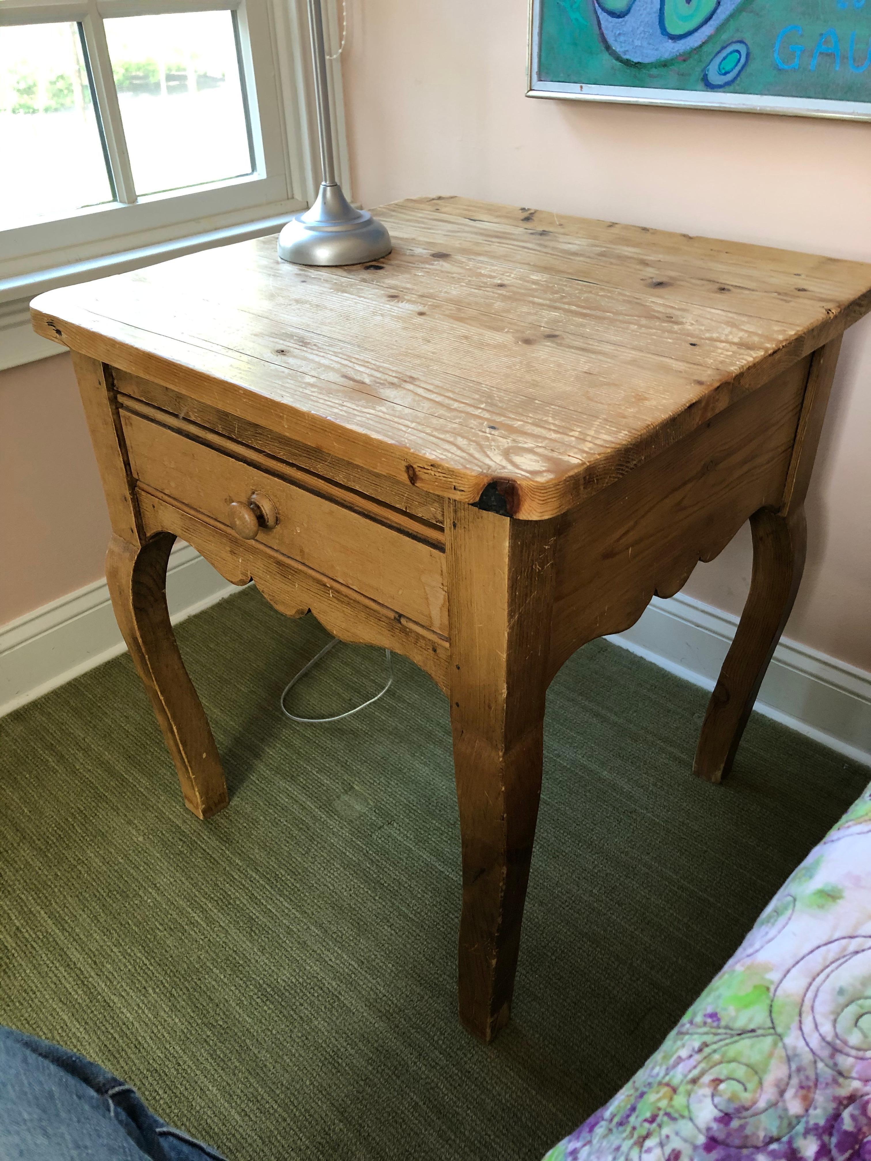 unfinished pine side table