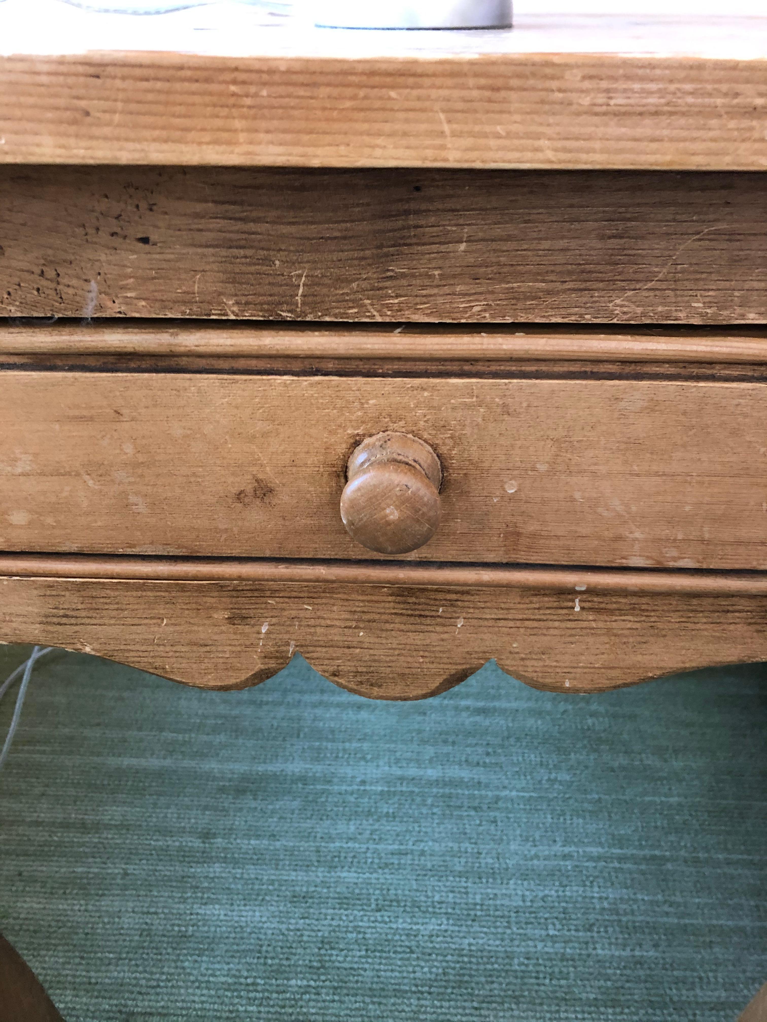 Late 20th Century Homey Rustic Natural Unfinished Pine Night Stand End Table