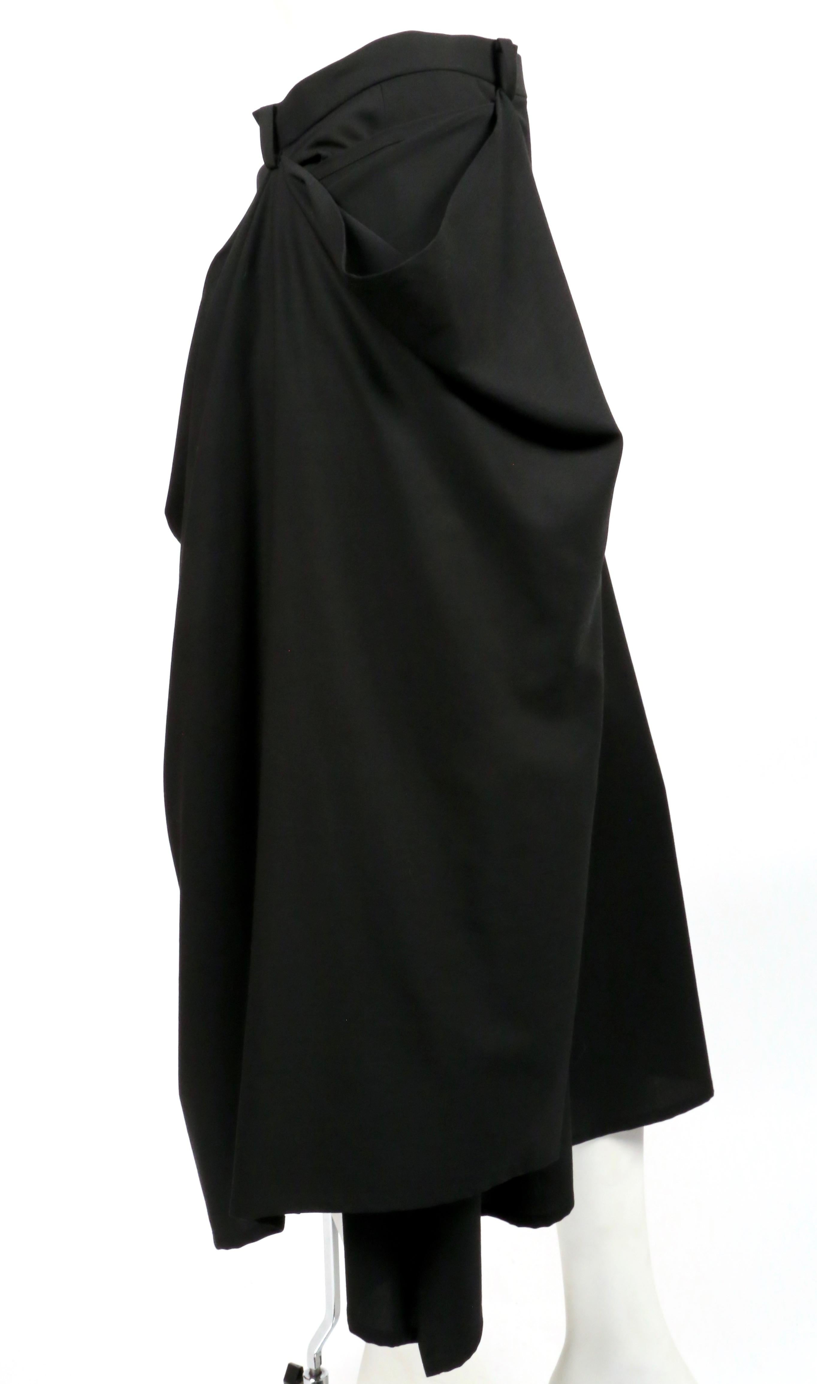 draped black skirt