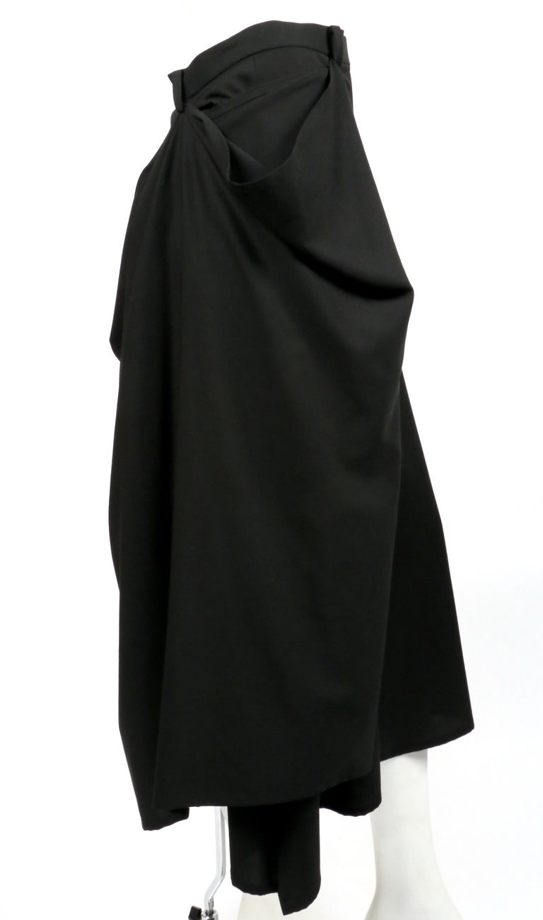 HOMMA draped black wool skirt For Sale at 1stDibs