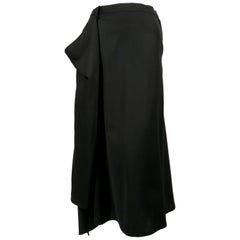 HOMMA draped black wool skirt