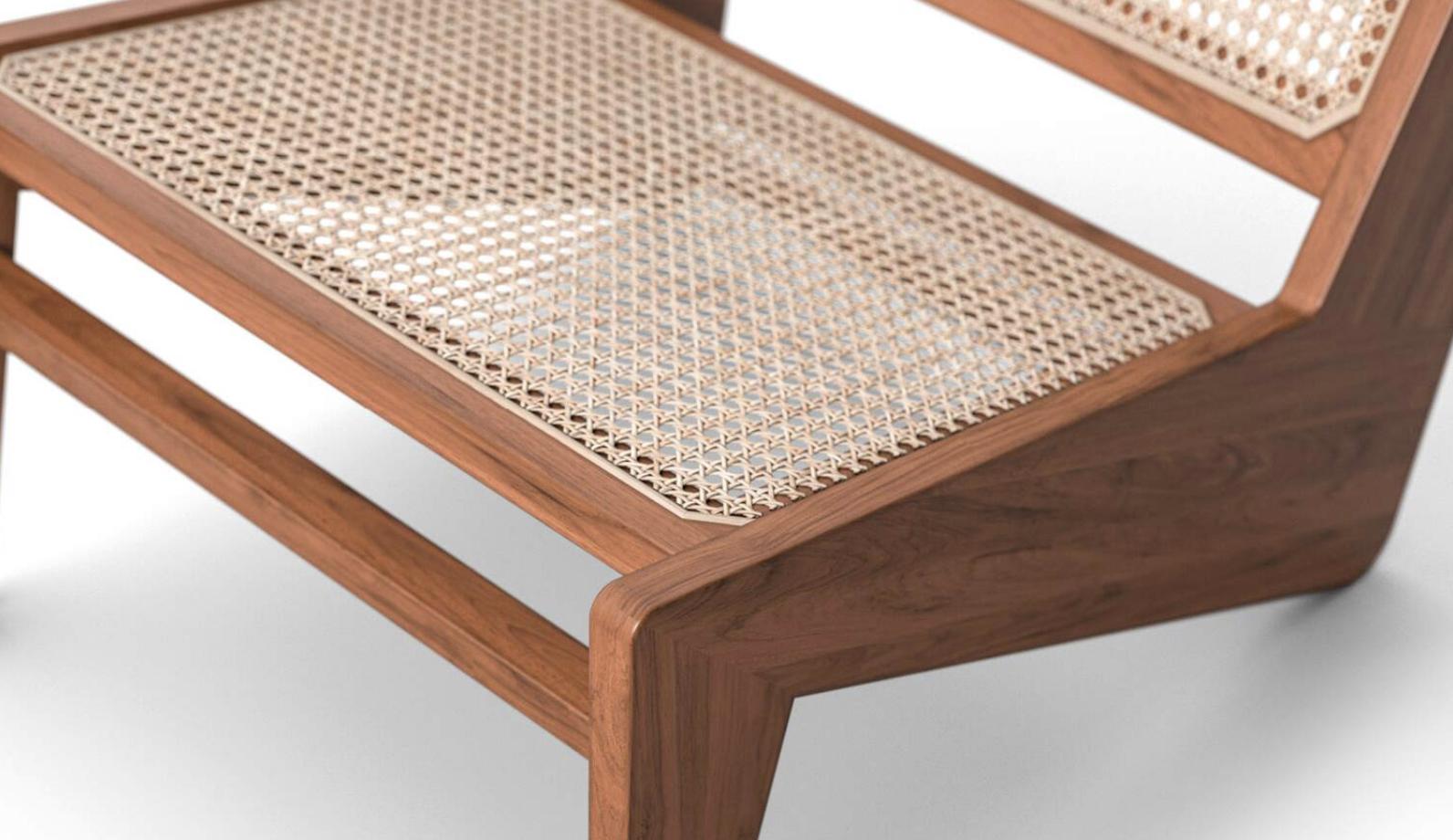 Hommage À Pierre Jeanneret Känguru-Sessel für Cassina (Teakholz) im Angebot