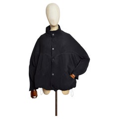 Homme PLISSÉ by ISSEY MIYAKE c.2010 Giacca nera a pieghe oversize