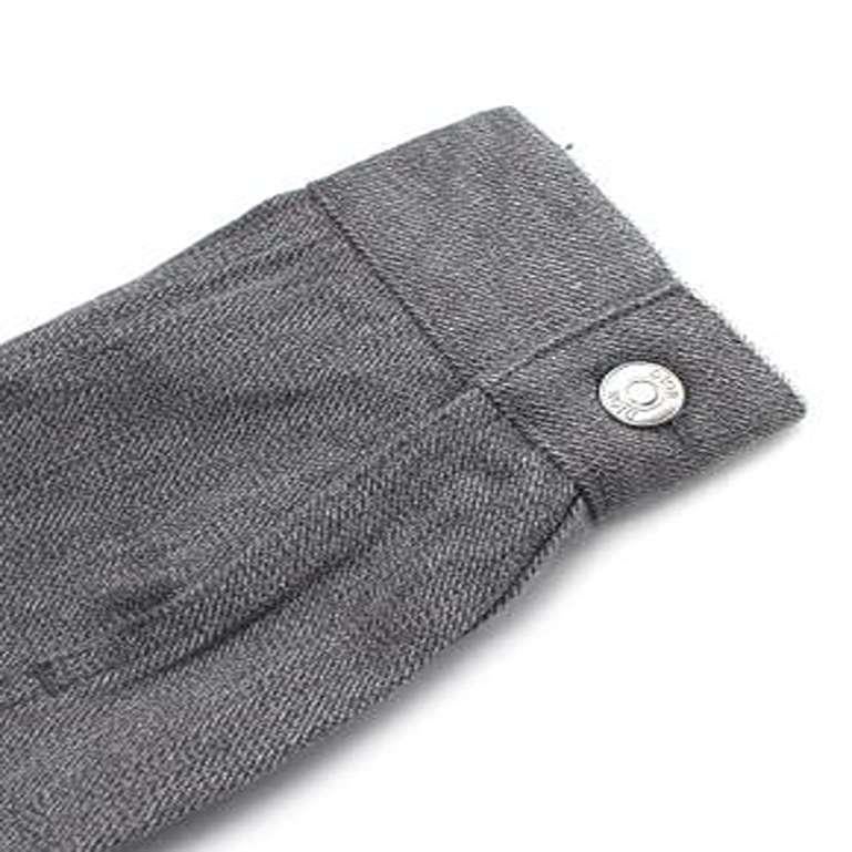 Women's or Men's Homme Star Embroidered Grey Denim Jacket For Sale