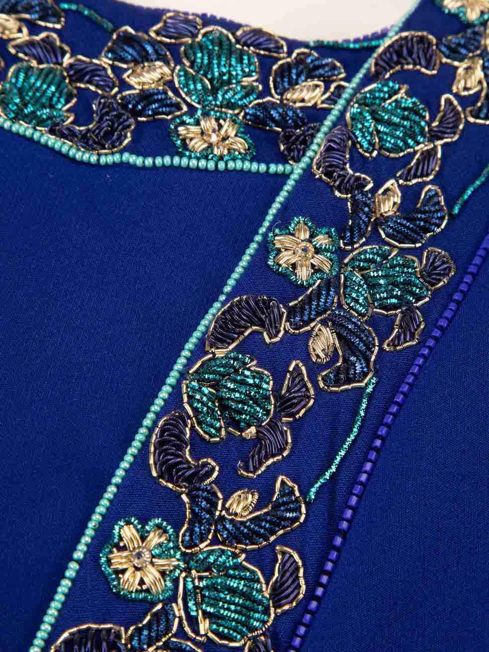 Honayda A/W22 Blue Embellished Gathered Gown Size XL For Sale 1