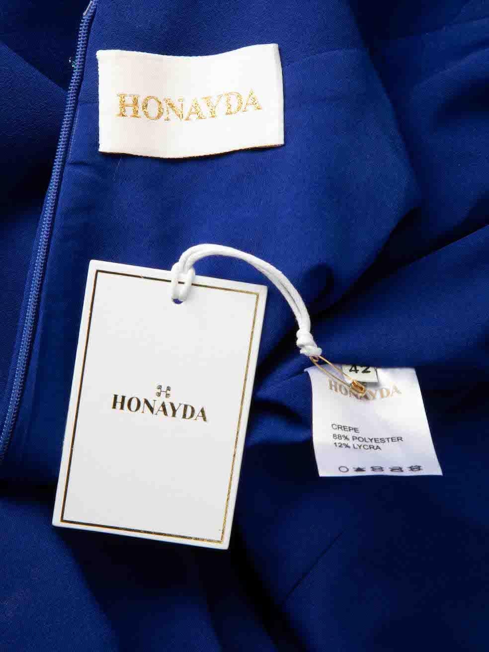 Honayda A/W22 Blue Embellished Gathered Gown Size XL For Sale 4
